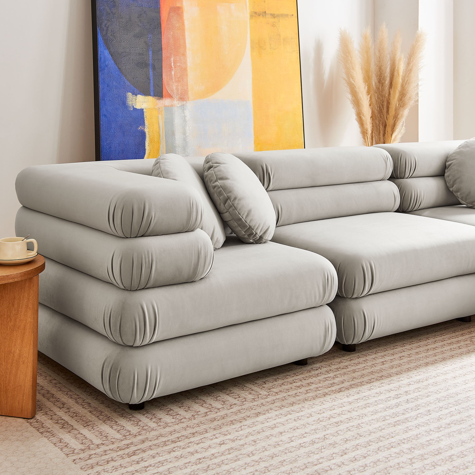 Modway Jubilee 5-Piece Modular Performance Velvet Sectional Sofa