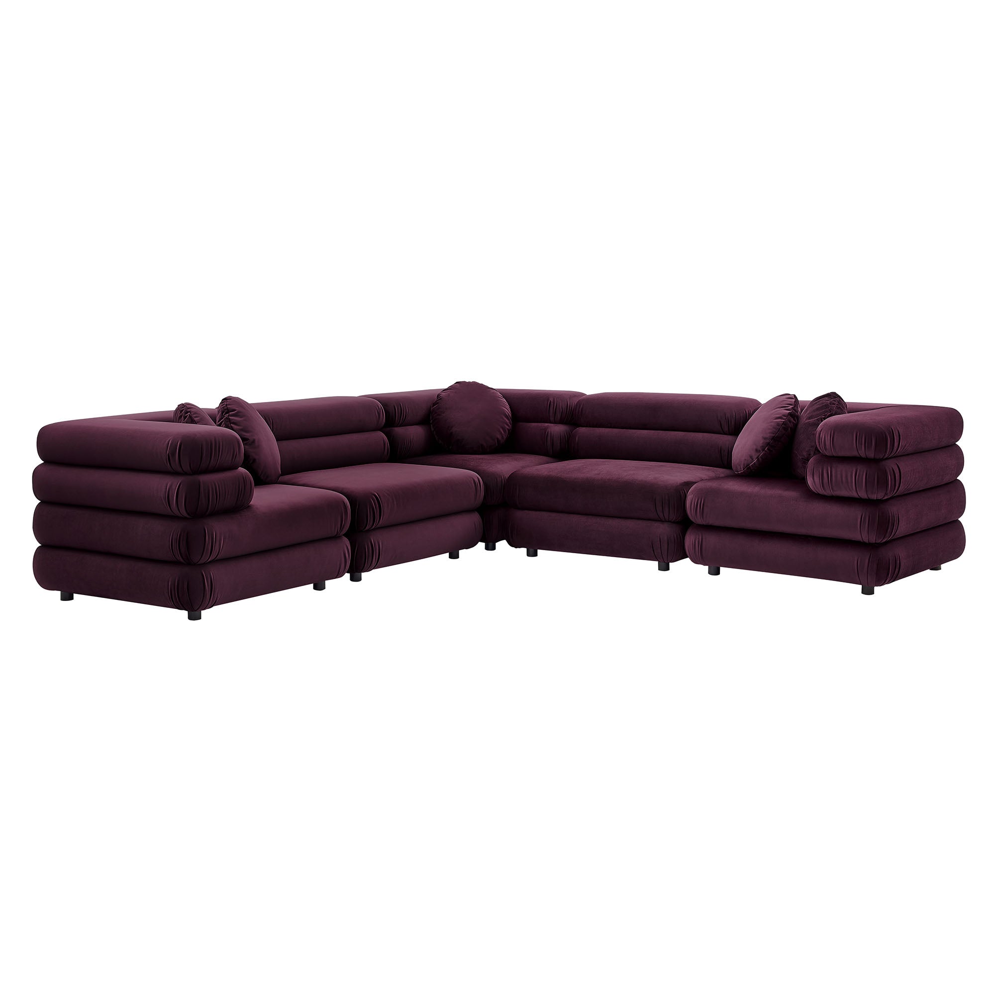 Modway Jubilee 5-Piece Modular Performance Velvet Sectional Sofa