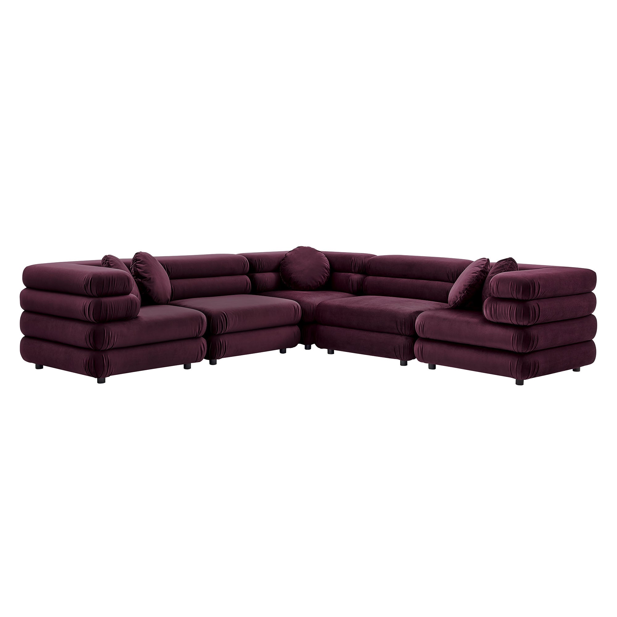 Modway Jubilee 5-Piece Modular Performance Velvet Sectional Sofa