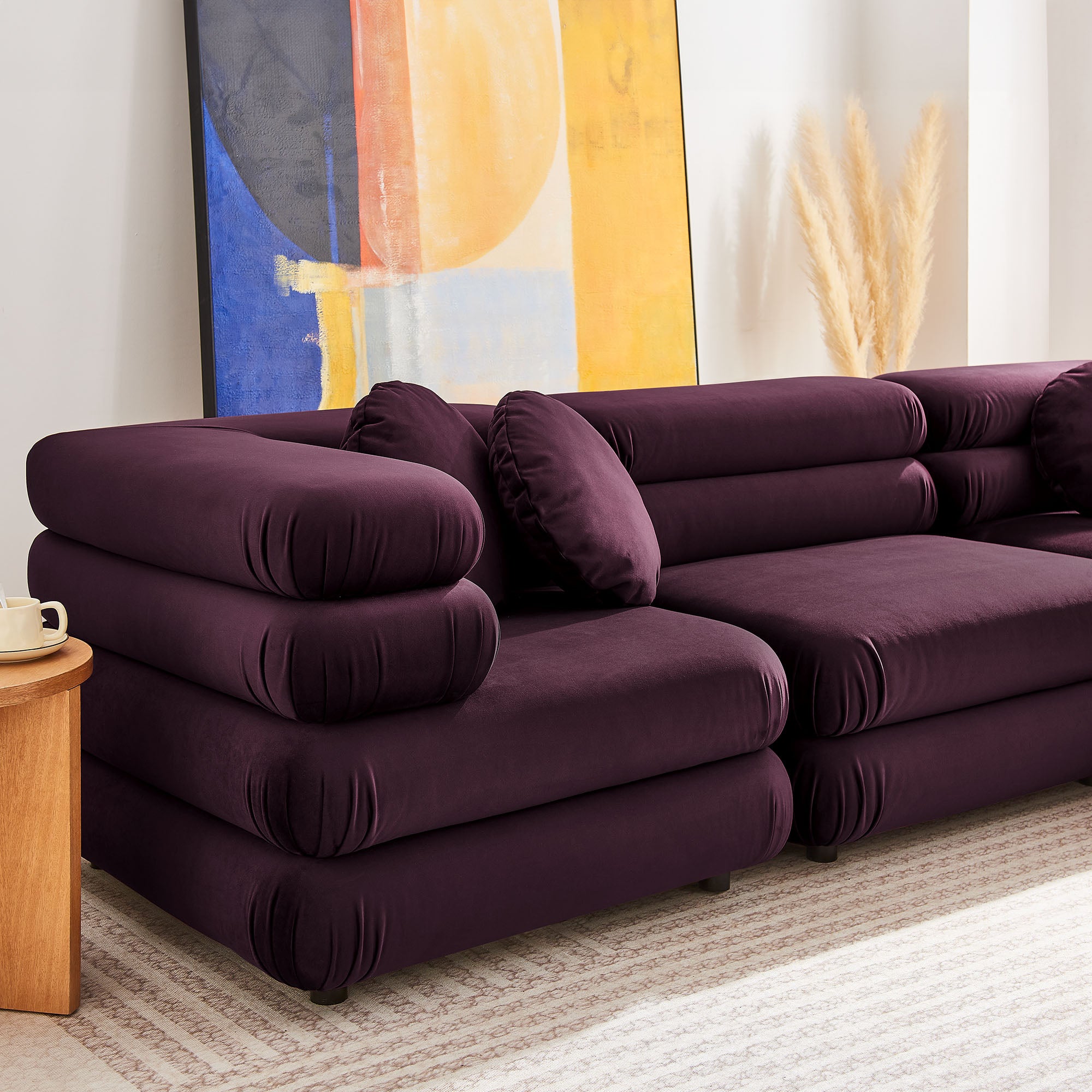 Modway Jubilee 5-Piece Modular Performance Velvet Sectional Sofa