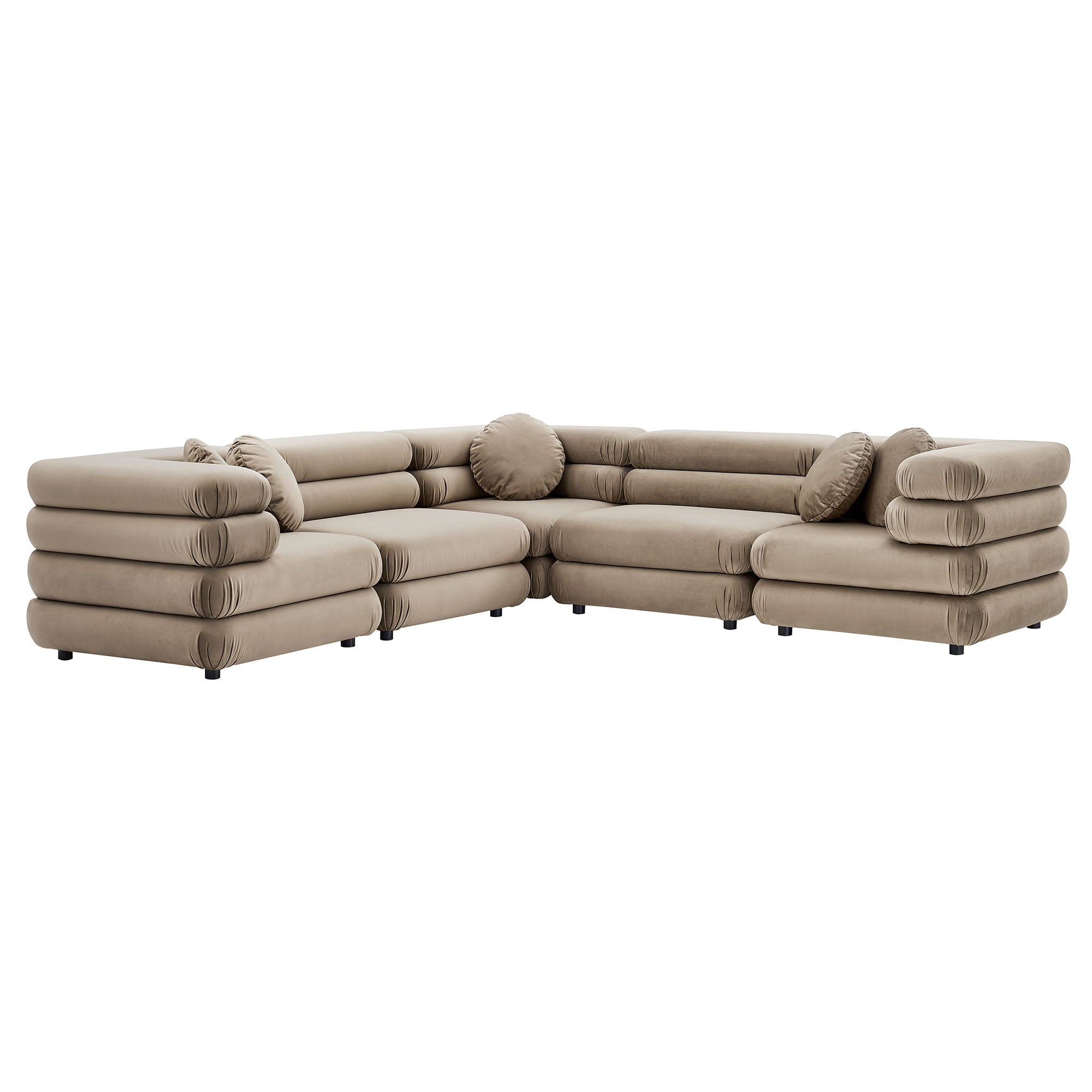 Modway Jubilee 5-Piece Modular Performance Velvet Sectional Sofa