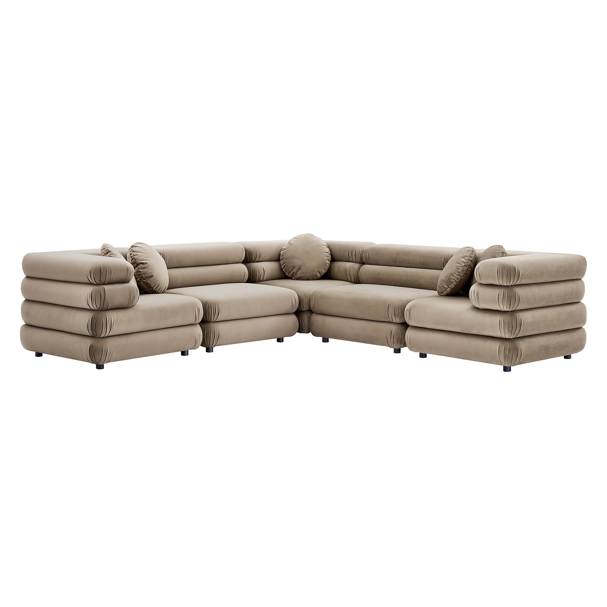 Modway Jubilee 5-Piece Modular Performance Velvet Sectional Sofa
