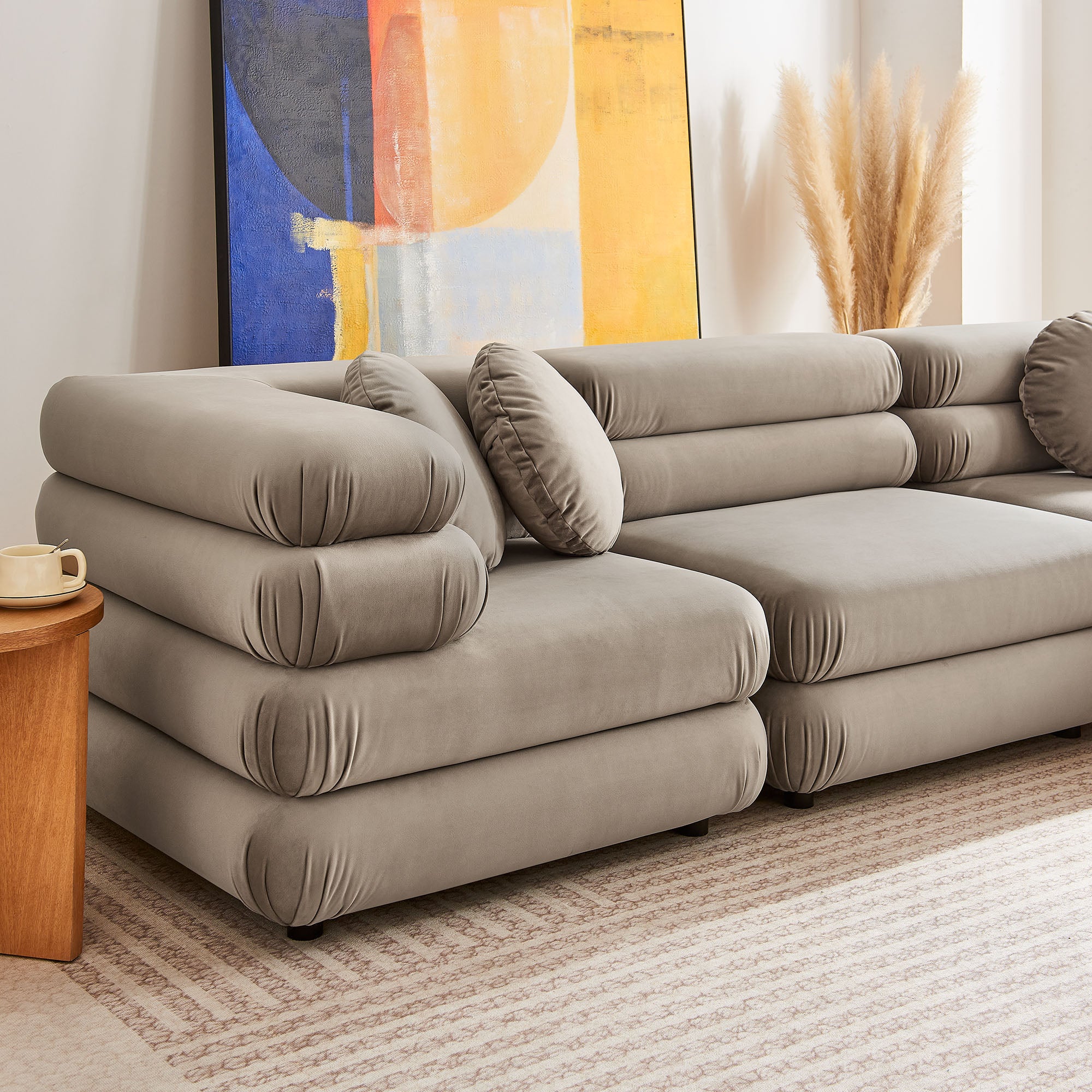 Modway Jubilee 5-Piece Modular Performance Velvet Sectional Sofa