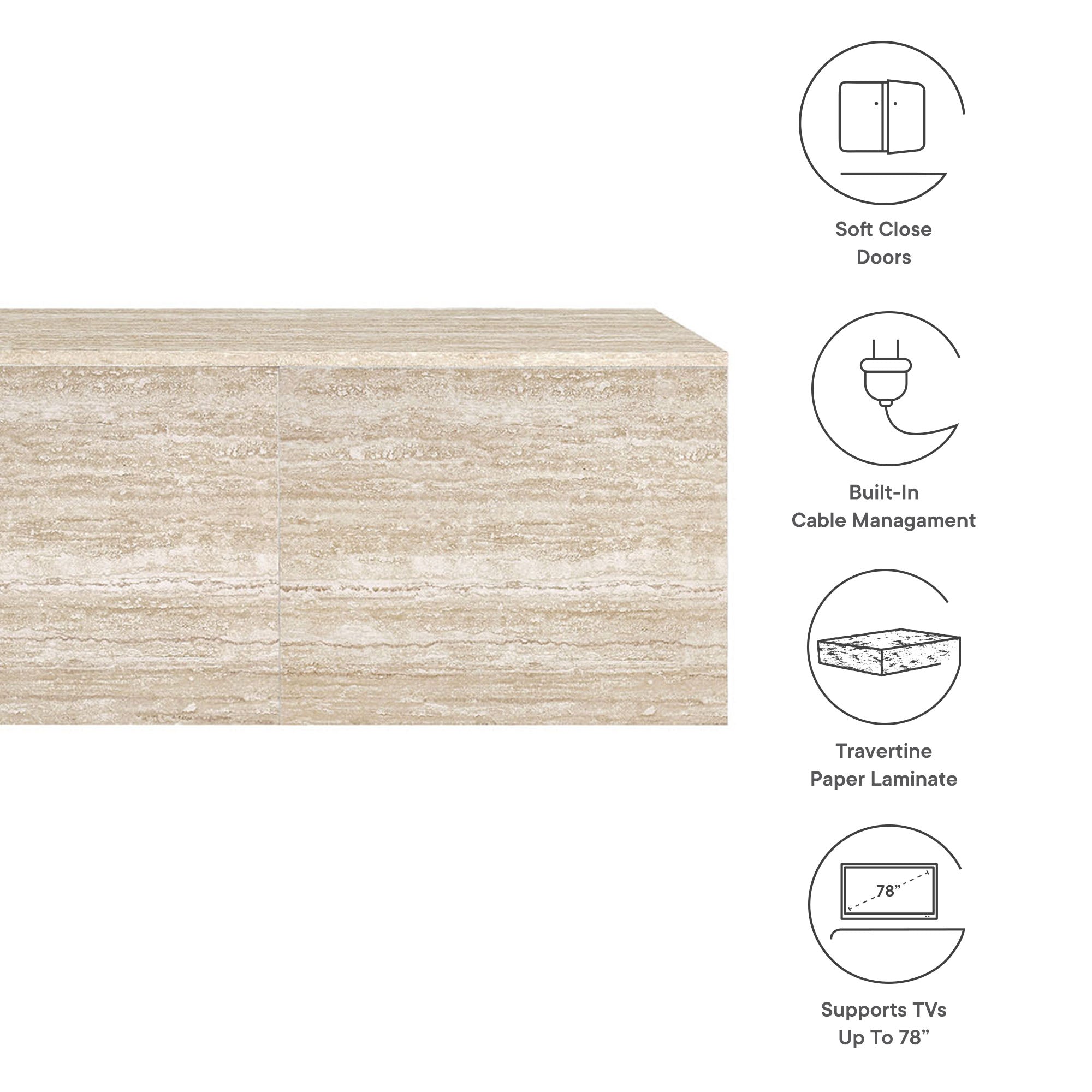 Modway Terra 71" Wall-Mounted TV Stand