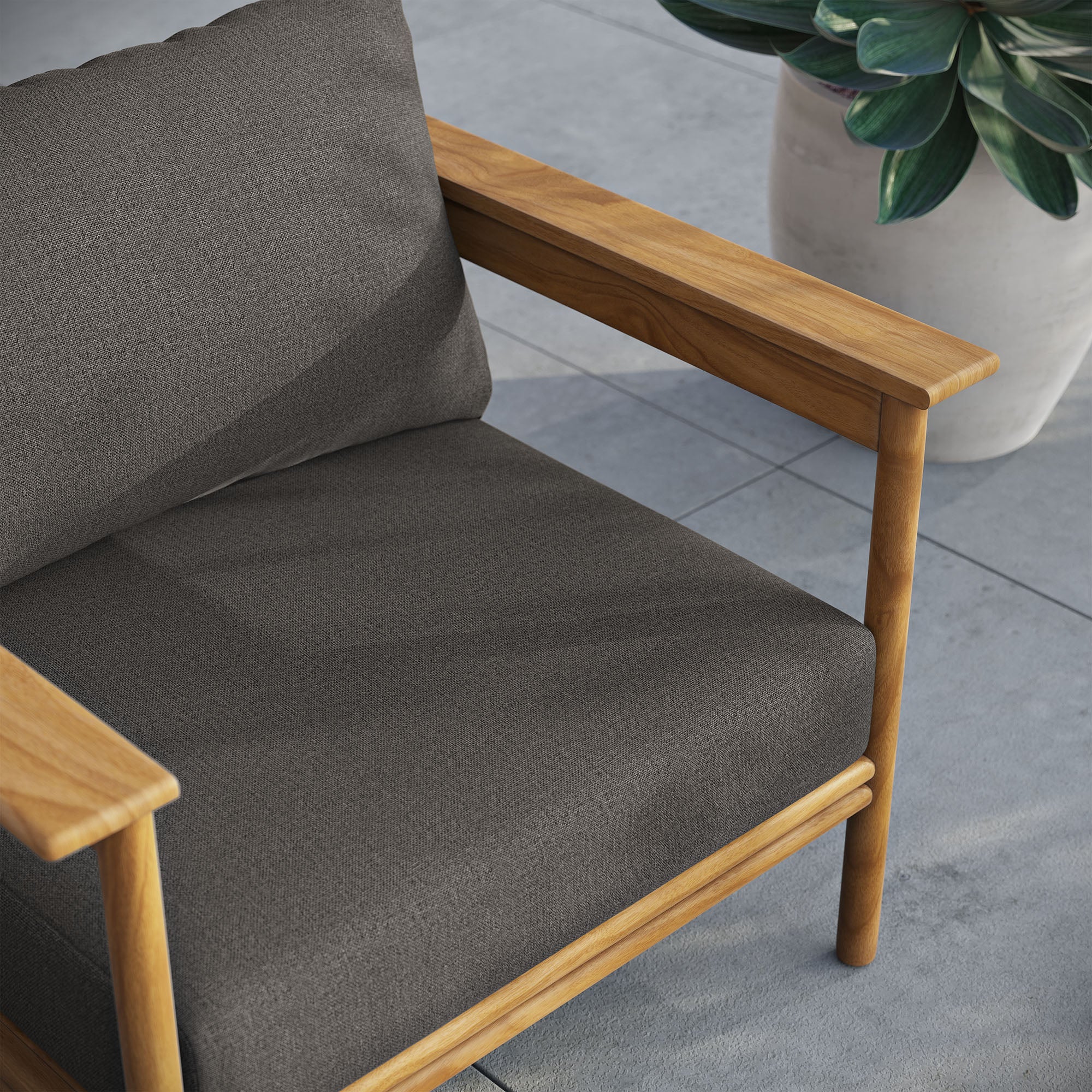Modway Wren Outdoor Patio Teak Wood Armchair