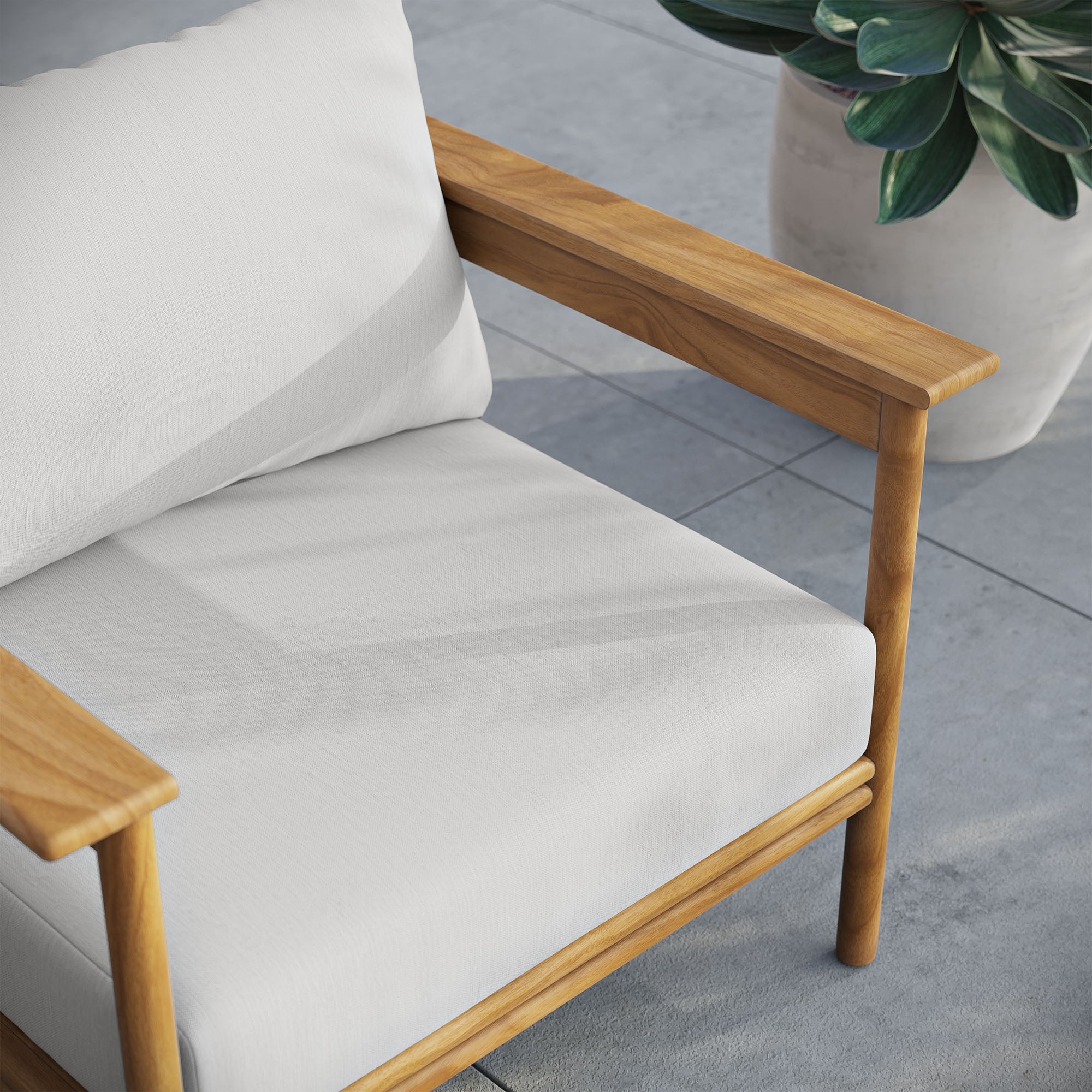Modway Wren Outdoor Patio Teak Wood Armchair