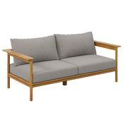 Modway Wren Outdoor Patio Teak Wood Sofa
