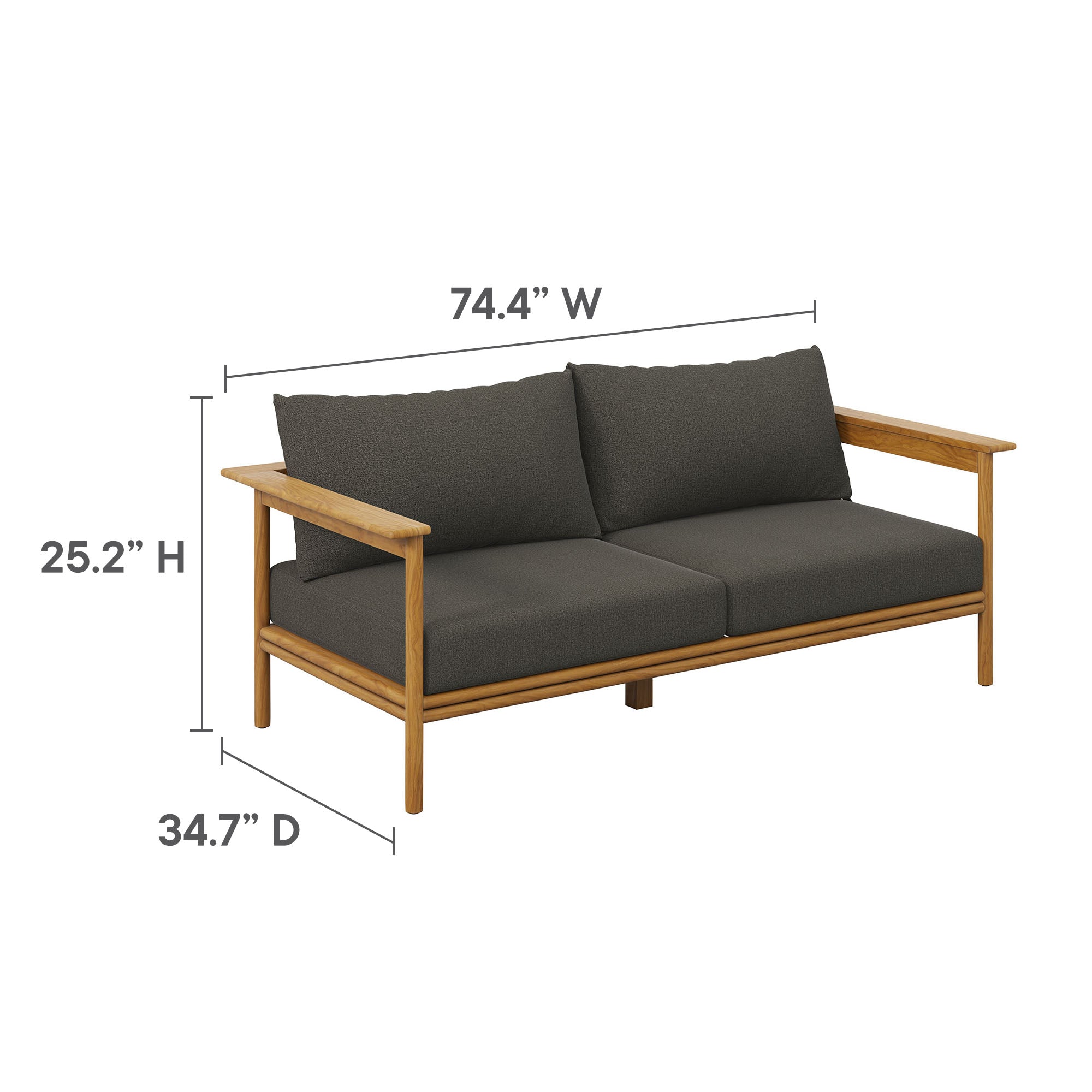 Modway Wren 6-Piece Outdoor Patio Teak Wood Furniture Set
