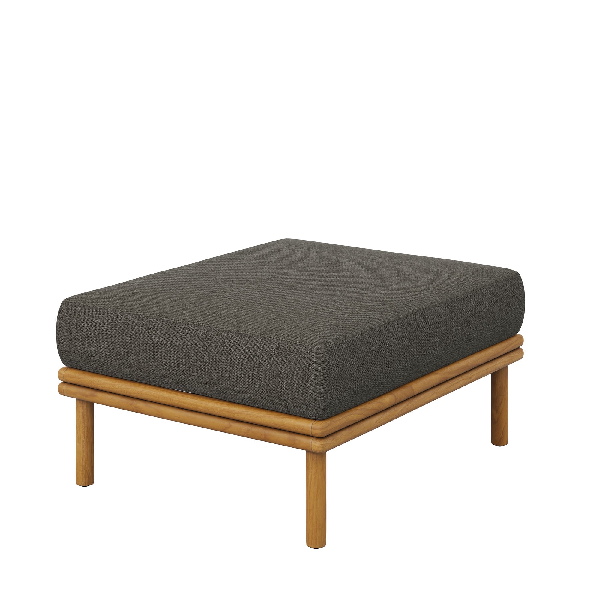 Modway Wren Outdoor Patio Teak Wood Armchair and Ottoman Set