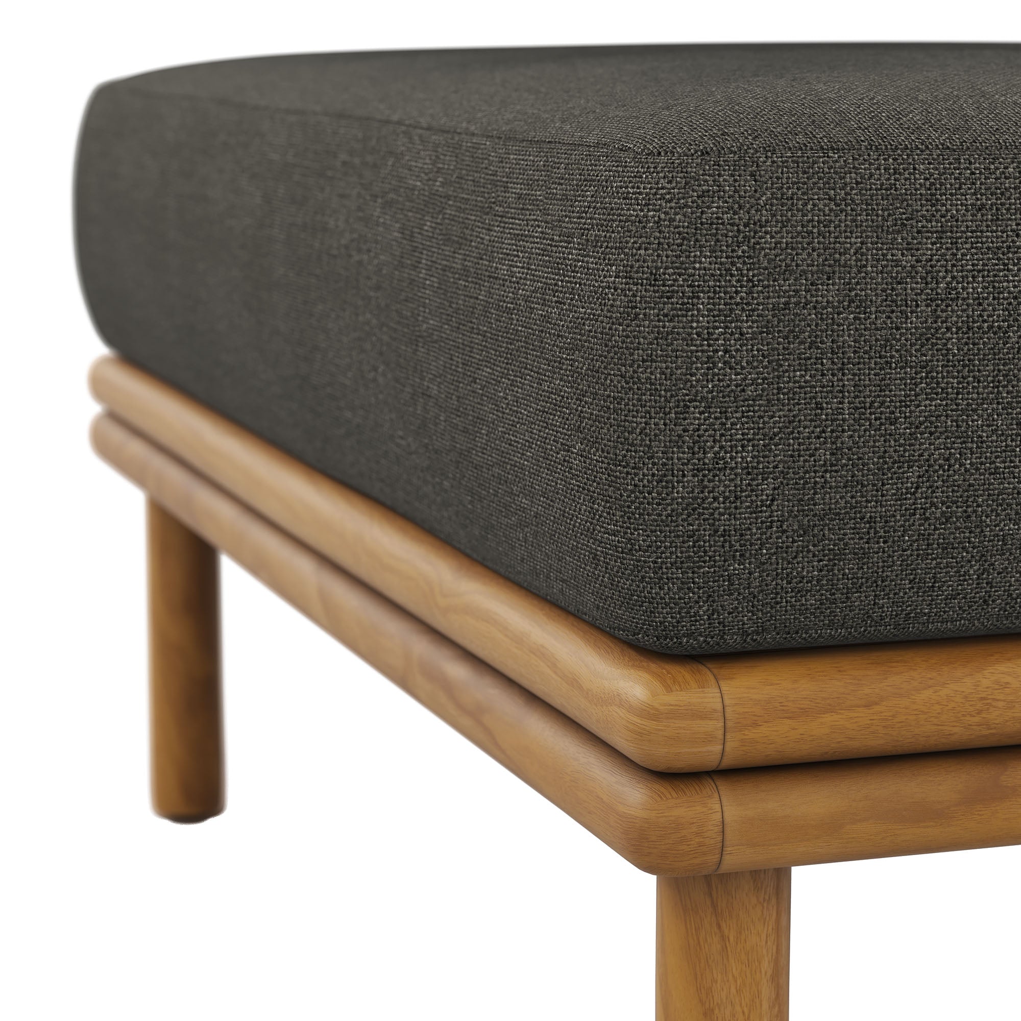 Modway Wren Outdoor Patio Teak Wood Ottoman