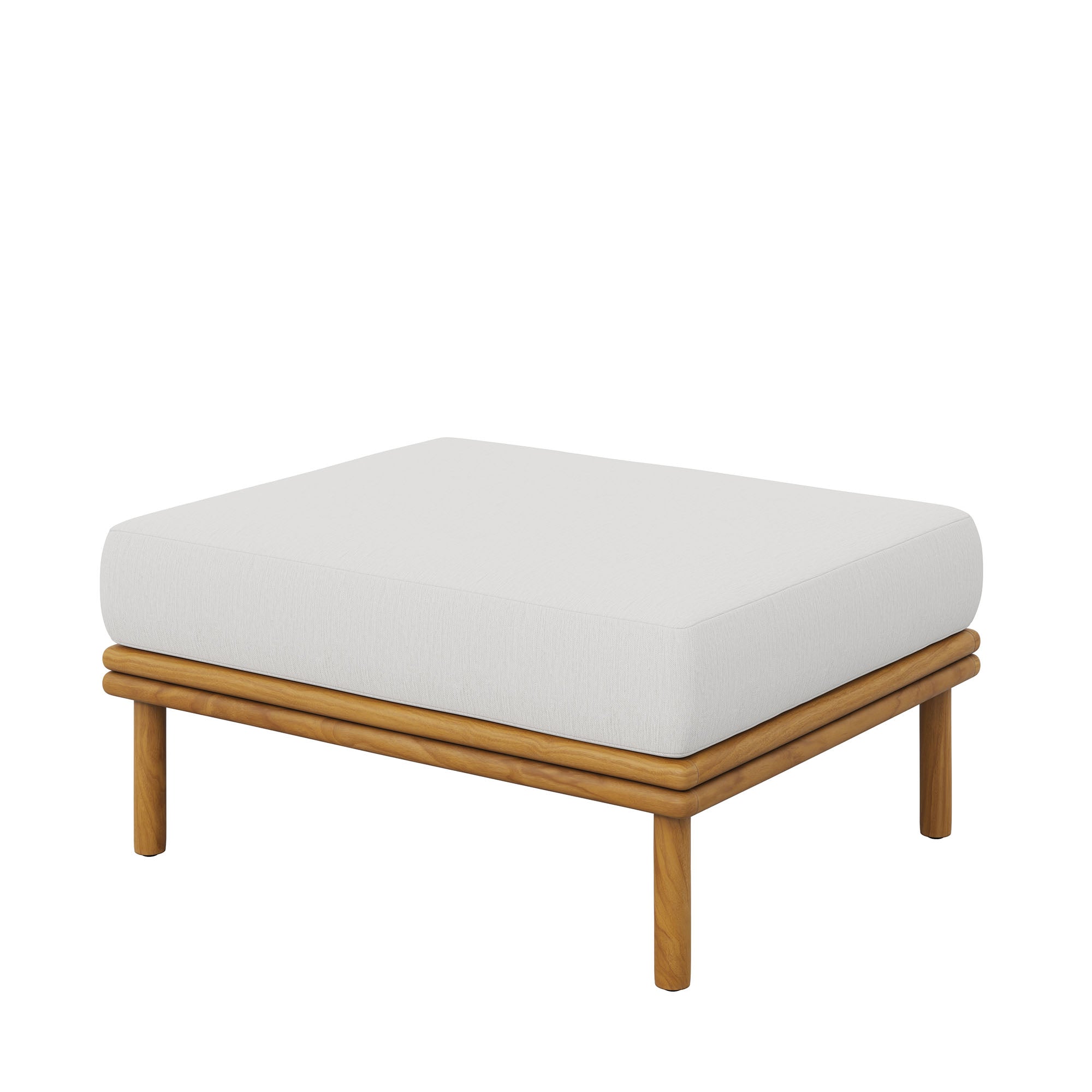 Modway Wren Outdoor Patio Teak Wood Ottoman