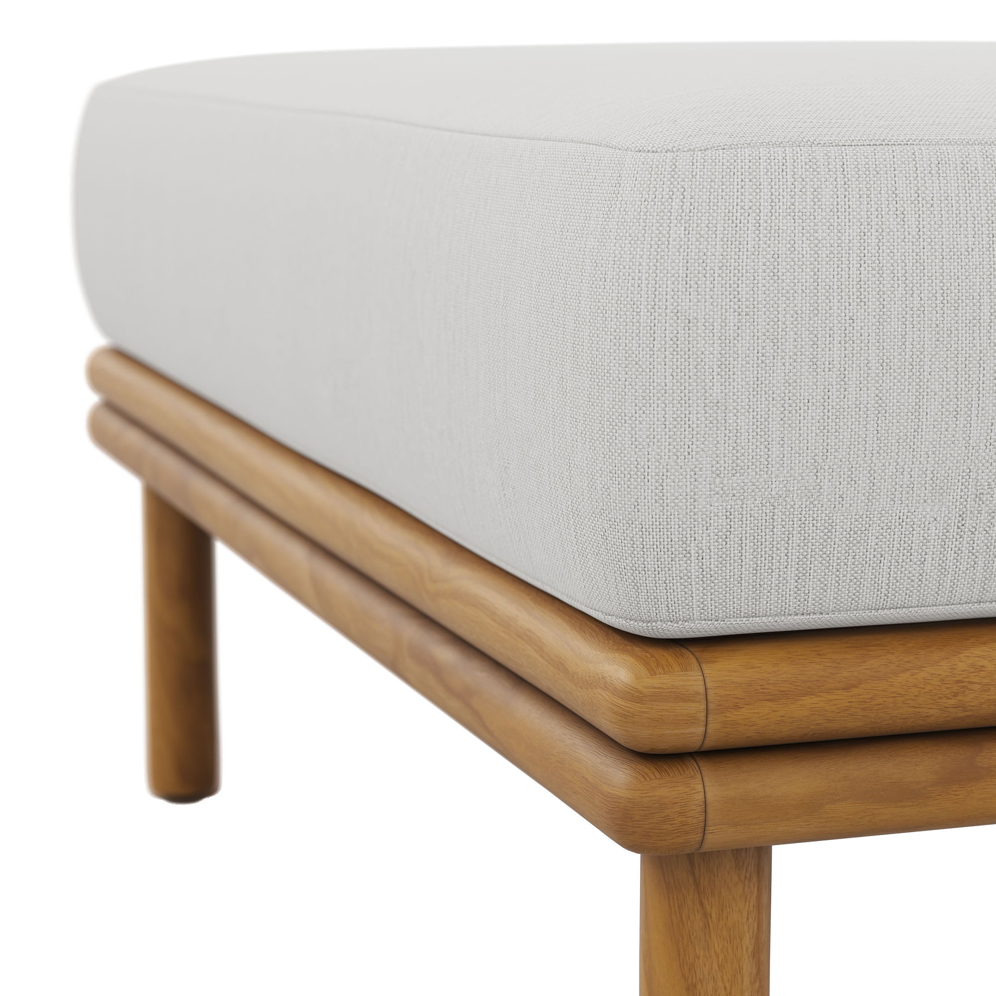 Modway Wren Outdoor Patio Teak Wood Ottoman