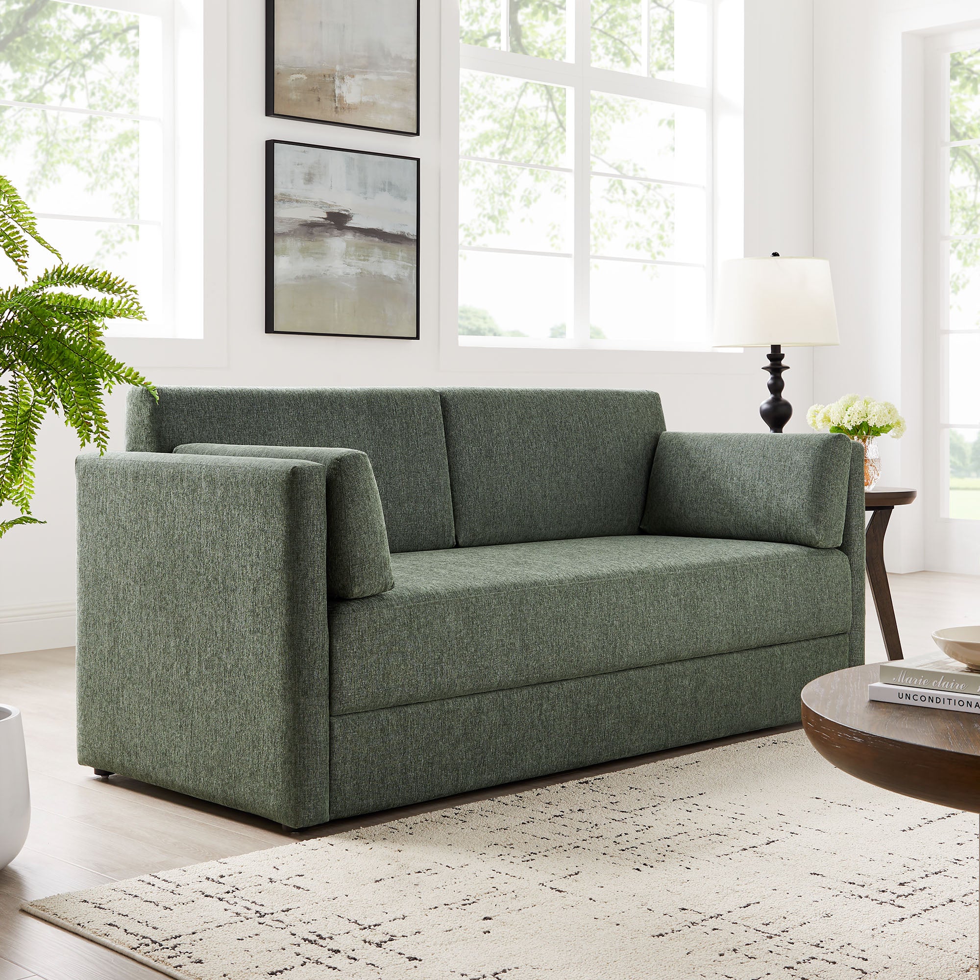 Modway Linden Upholstered Heathered Chenille Sofa