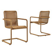 Modway Abacus Outdoor Patio Wicker Dining Chairs Set of 2