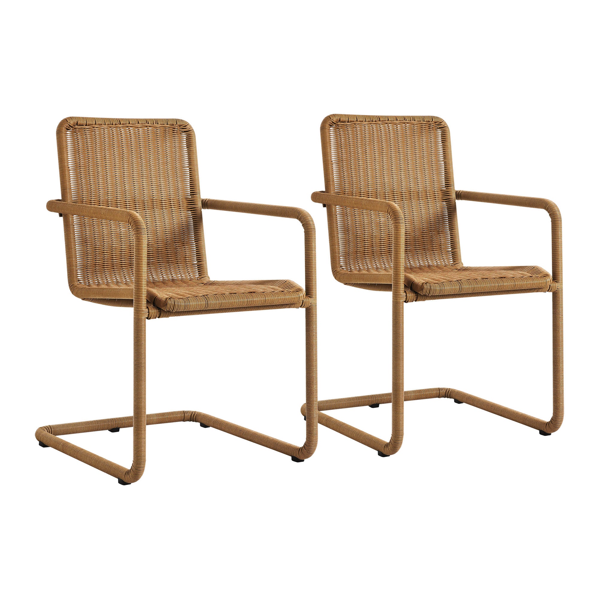 Modway Abacus Outdoor Patio Wicker Dining Chairs Set of 2