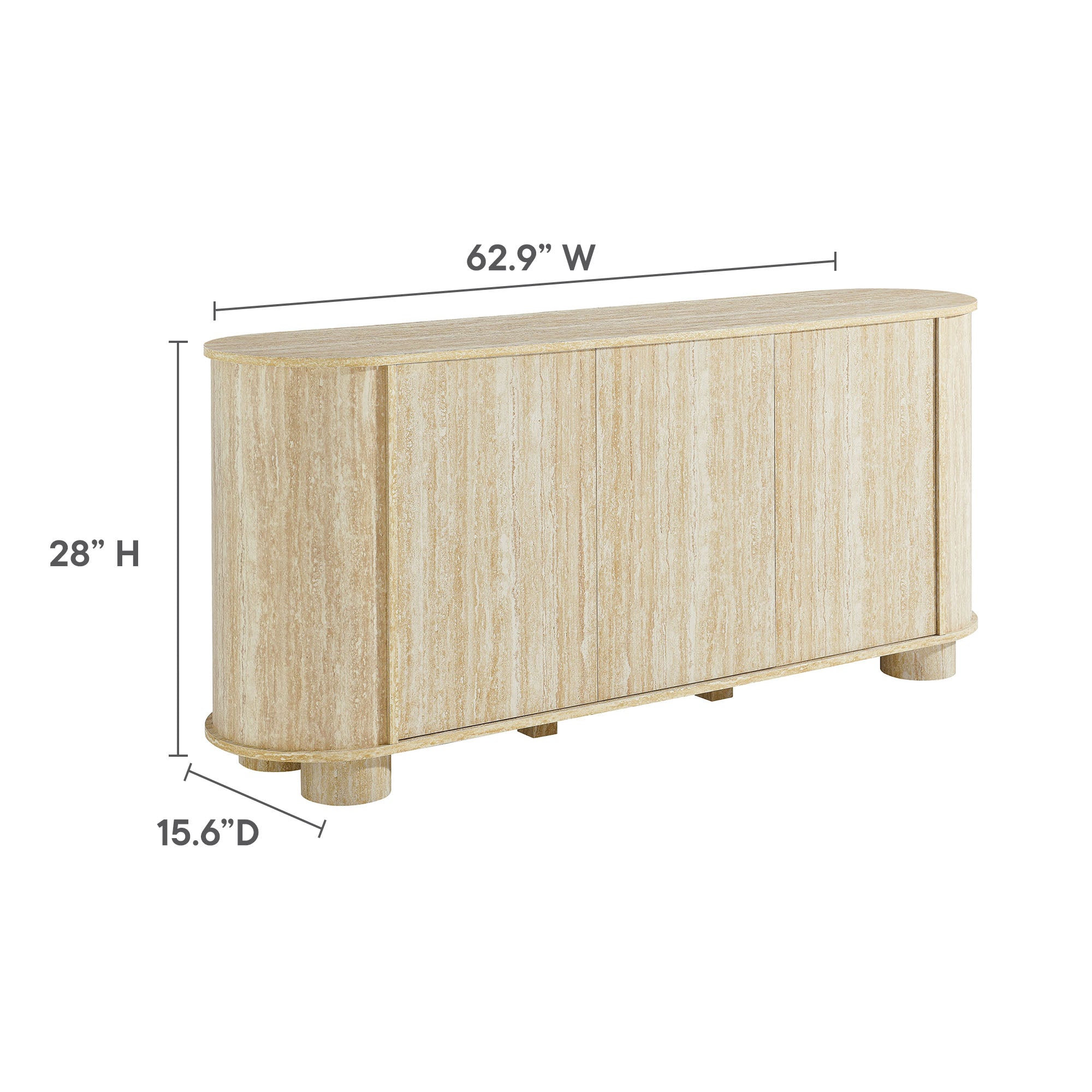 Modway Overture 63” Oval Faux Travertine Sideboard