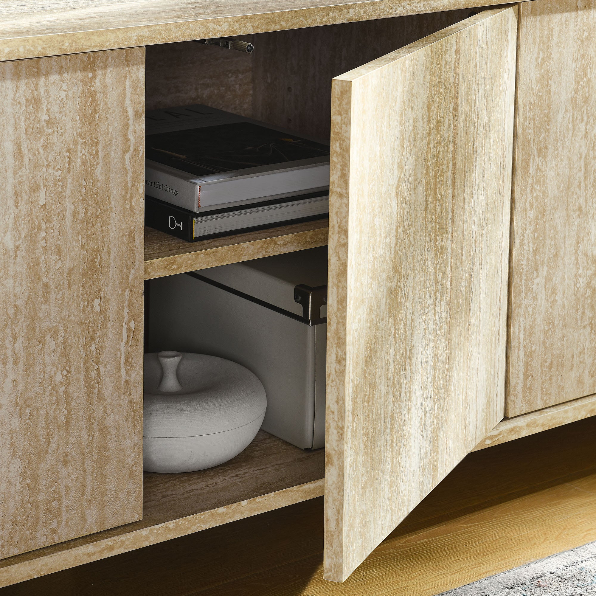 Modway Overture 63” Oval Faux Travertine TV Stand