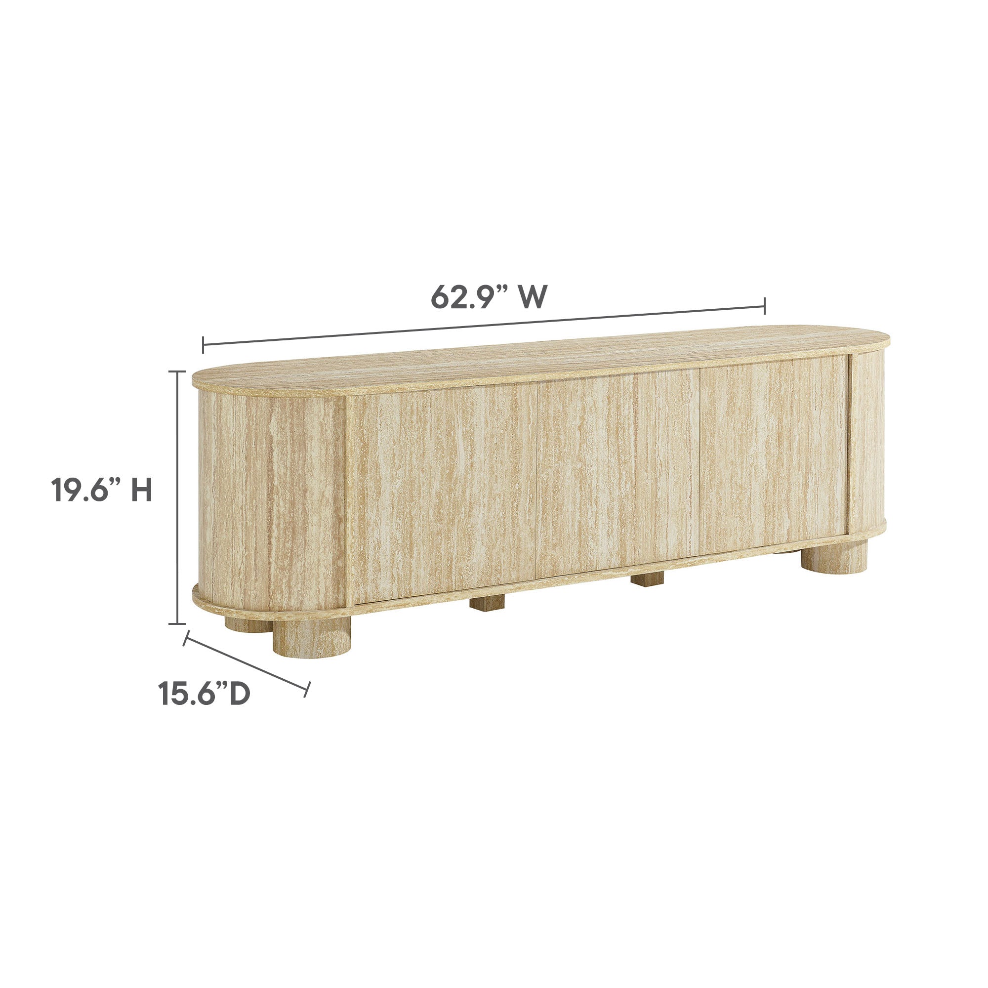 Modway Overture 63” Oval Faux Travertine TV Stand