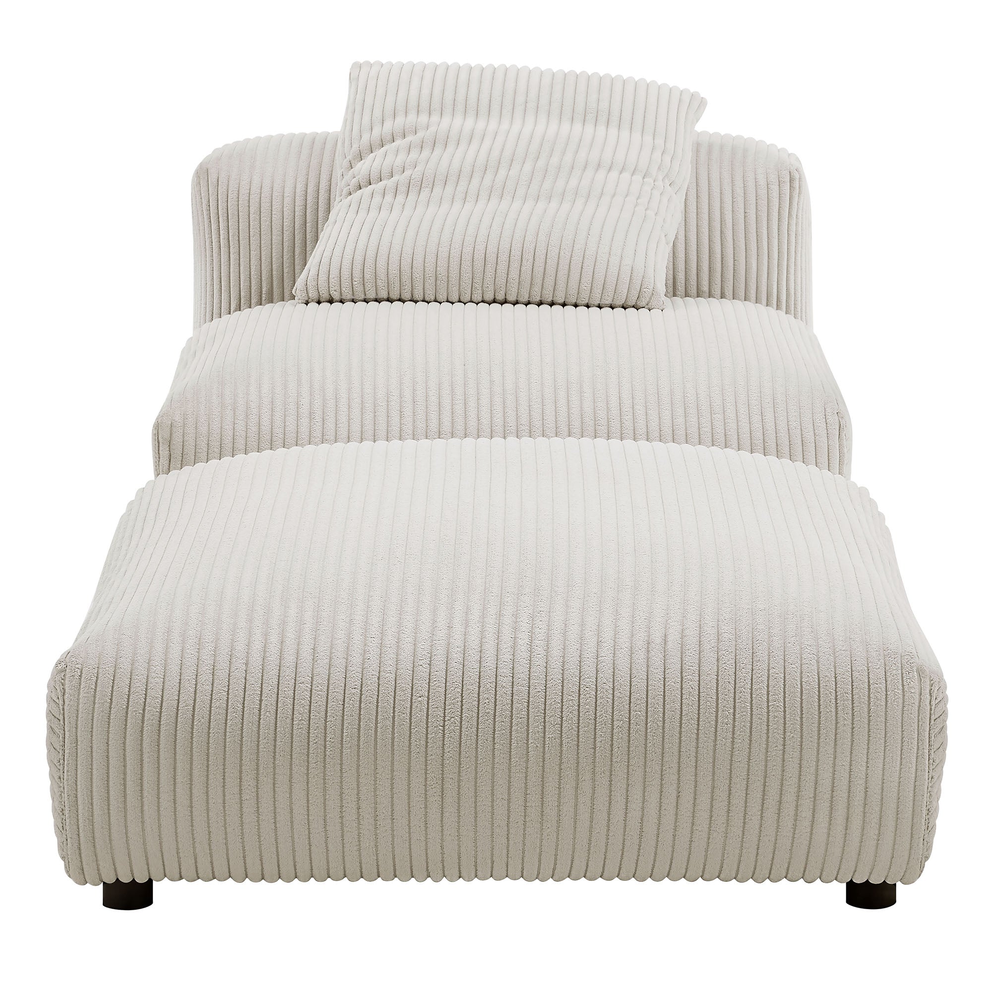 Modway Solace Modular Corduroy Upholstered Armless Chair and Ottoman Set