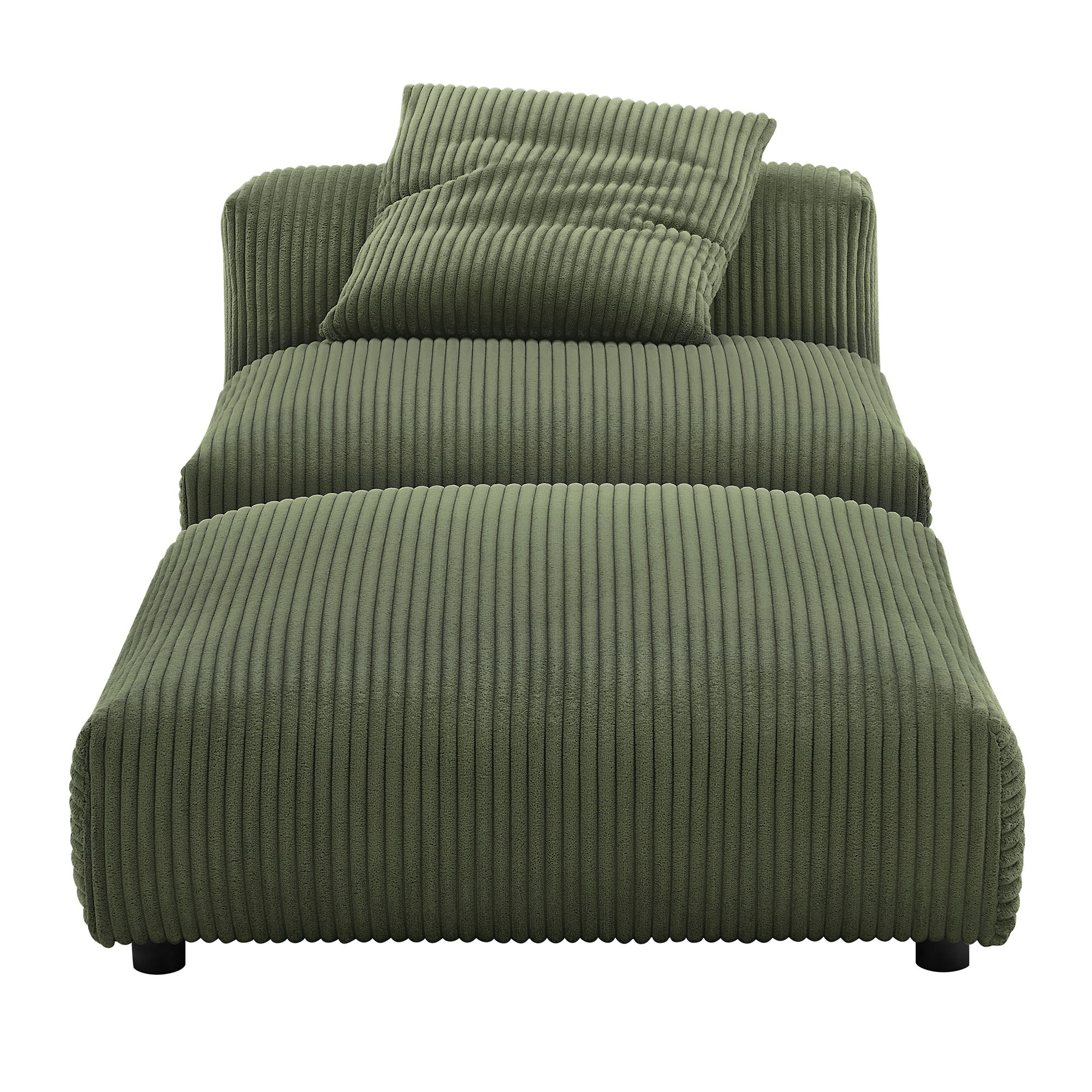 Modway Solace Modular Corduroy Upholstered Armless Chair and Ottoman Set