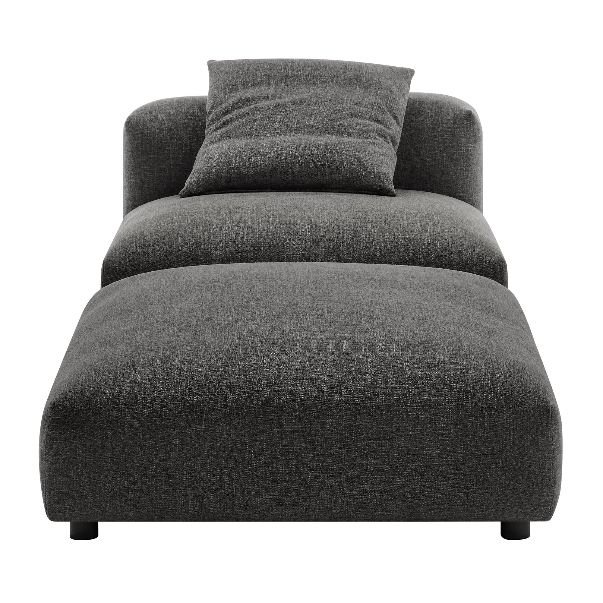 Modway Solace Modular Upholstered Fabric Armless Chair and Ottoman Set