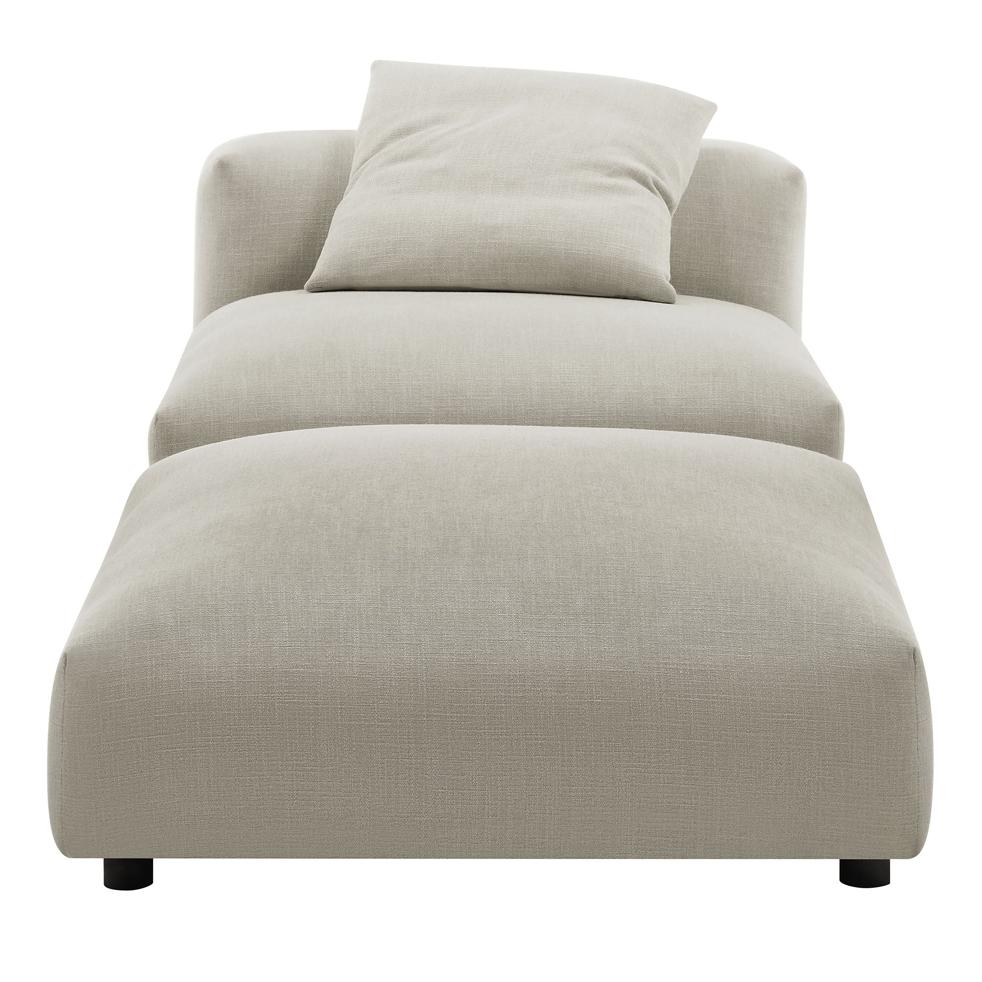 Modway Solace Modular Upholstered Fabric Armless Chair and Ottoman Set