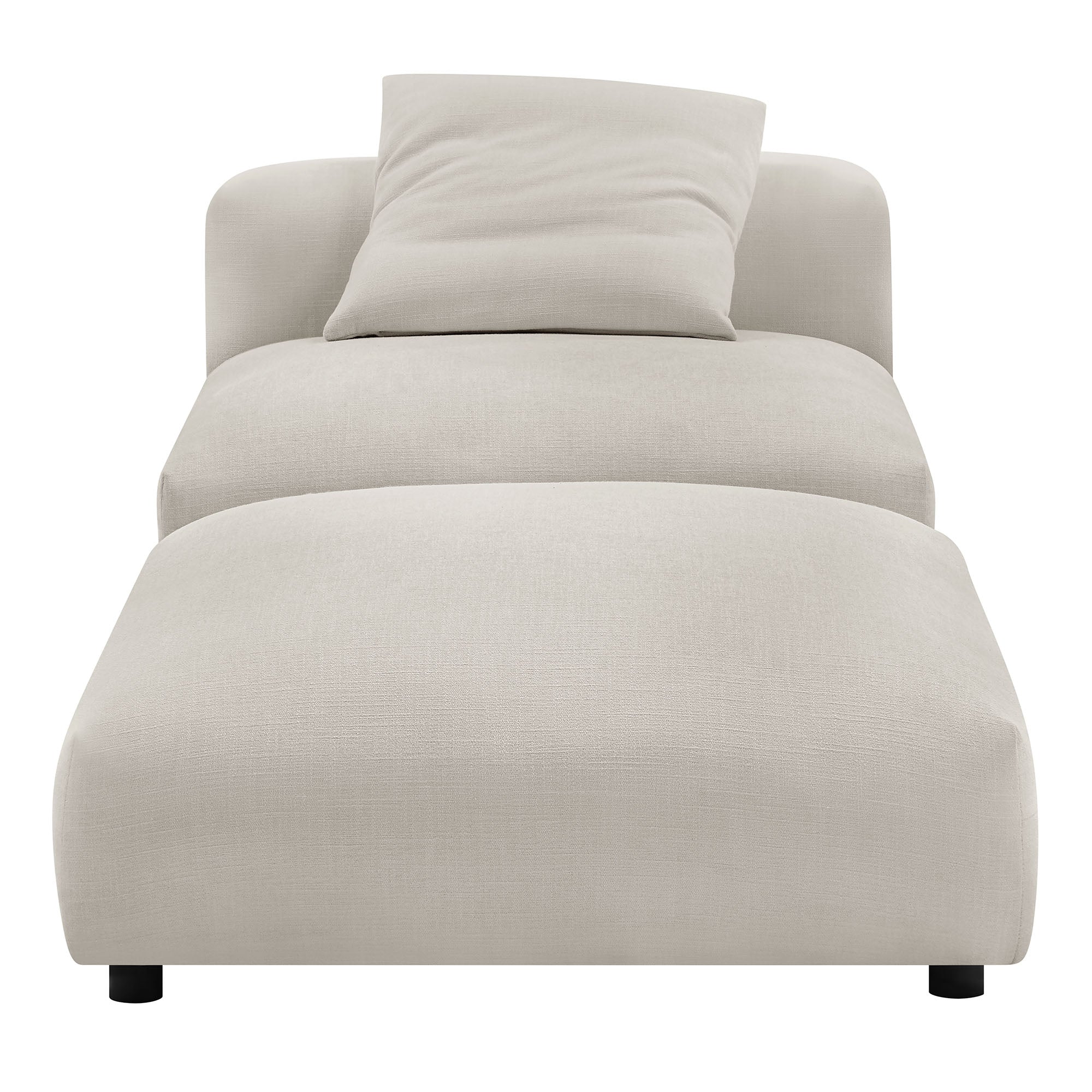 Modway Solace Modular Upholstered Fabric Armless Chair and Ottoman Set