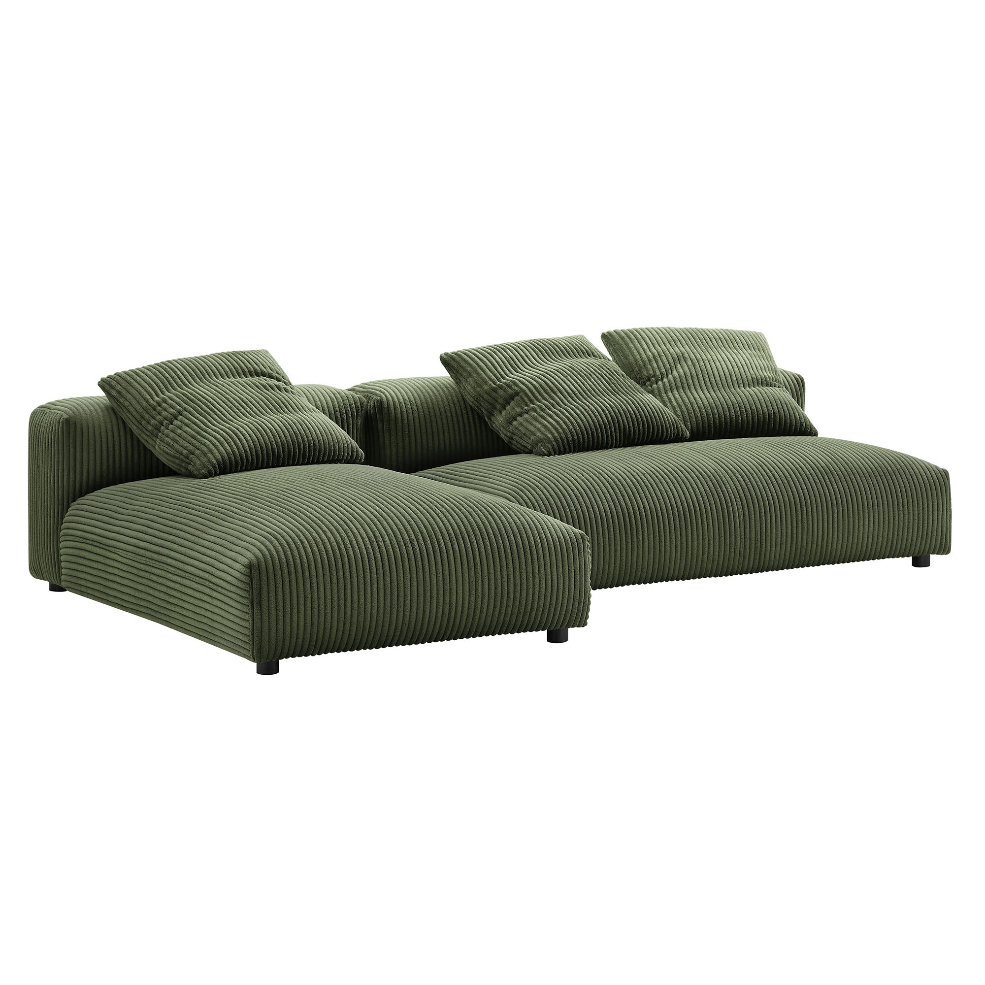 Modway Solace 2-Piece Modular Corduroy Upholstered Sectional Sofa With Chaise