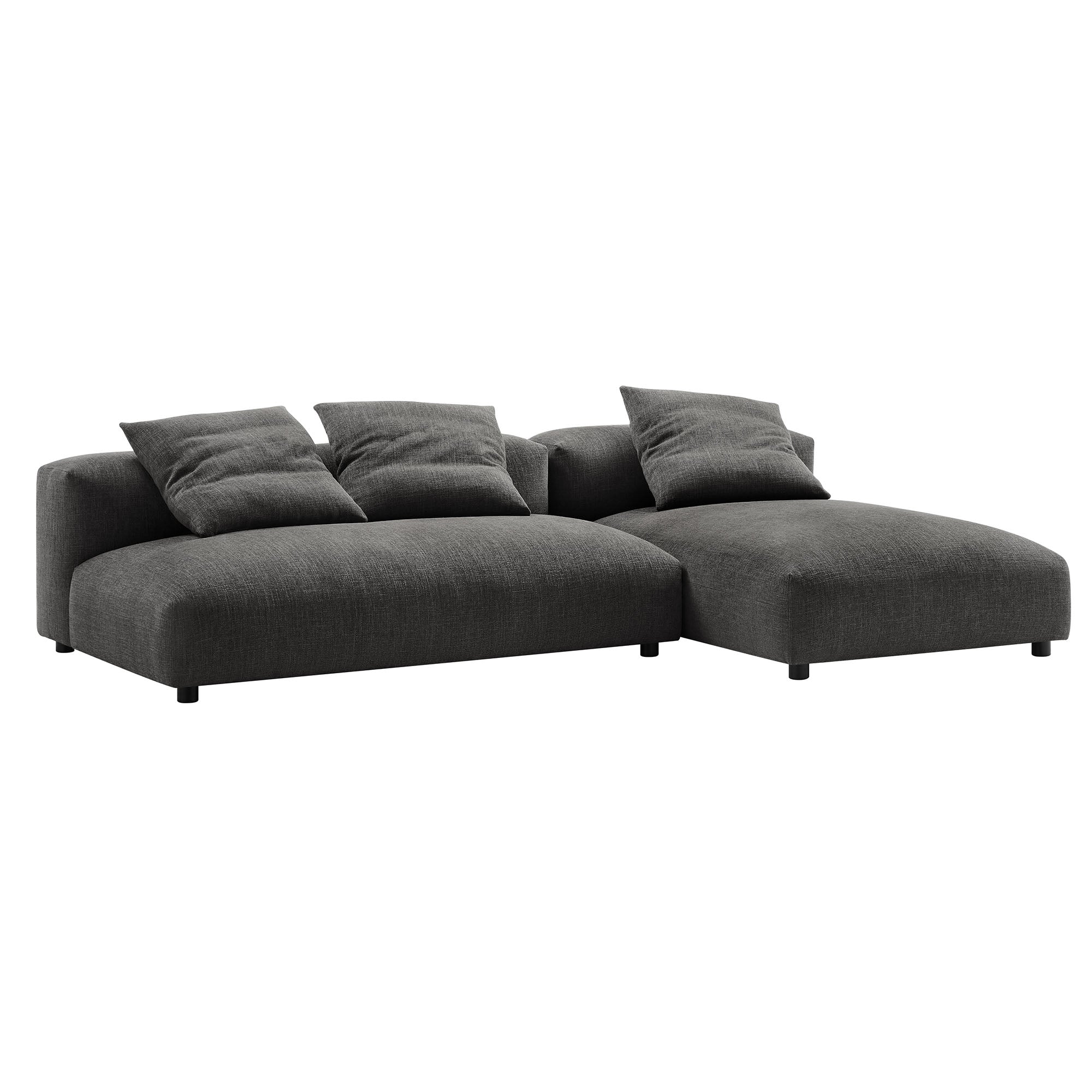 Modway Solace 2-Piece Modular Upholstered Fabric Sectional Sofa With Chaise