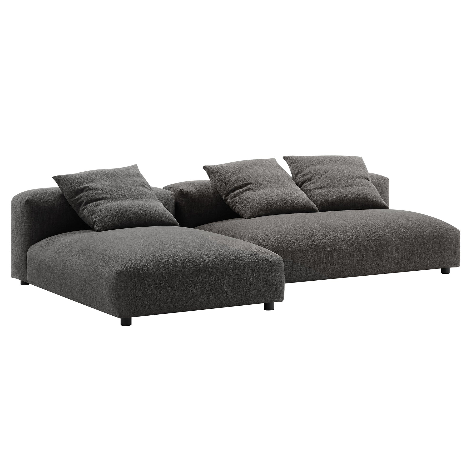 Modway Solace 2-Piece Modular Upholstered Fabric Sectional Sofa With Chaise