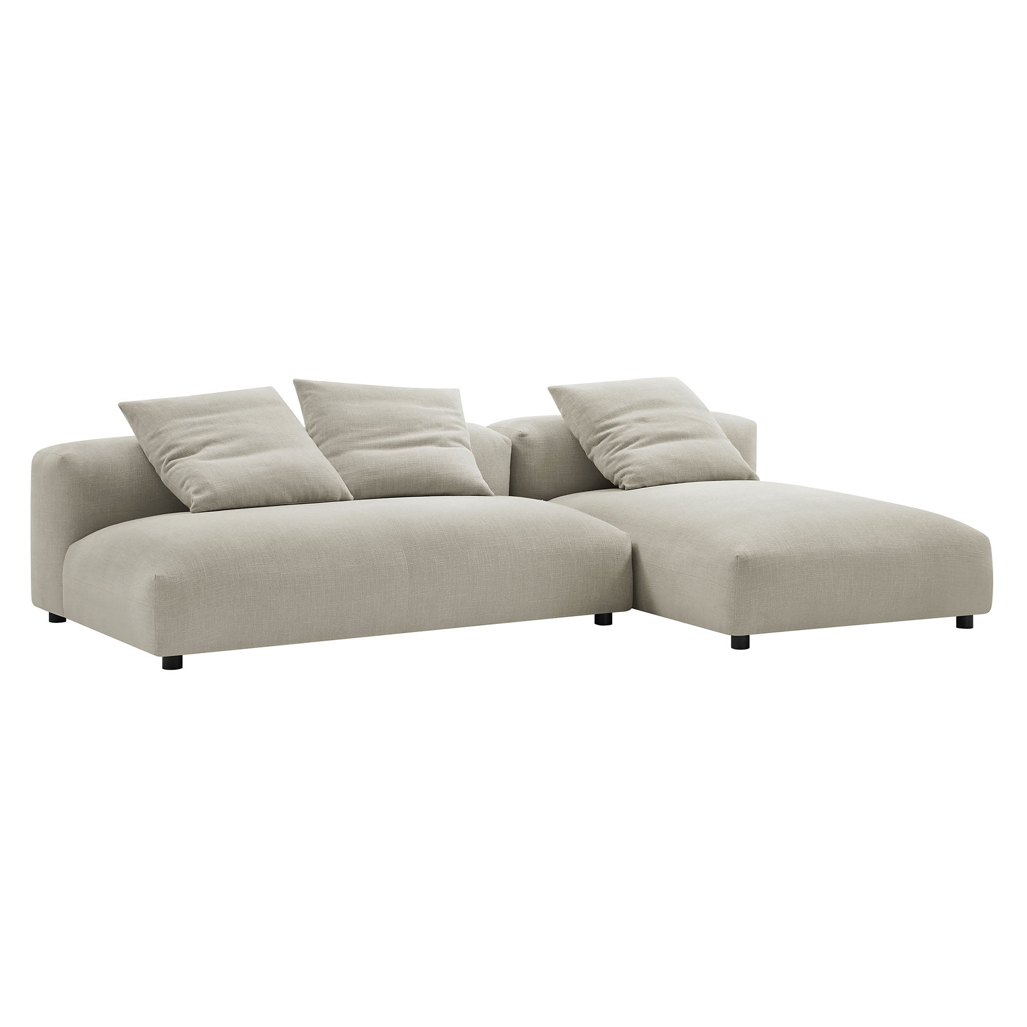 Modway Solace 2-Piece Modular Upholstered Fabric Sectional Sofa With Chaise