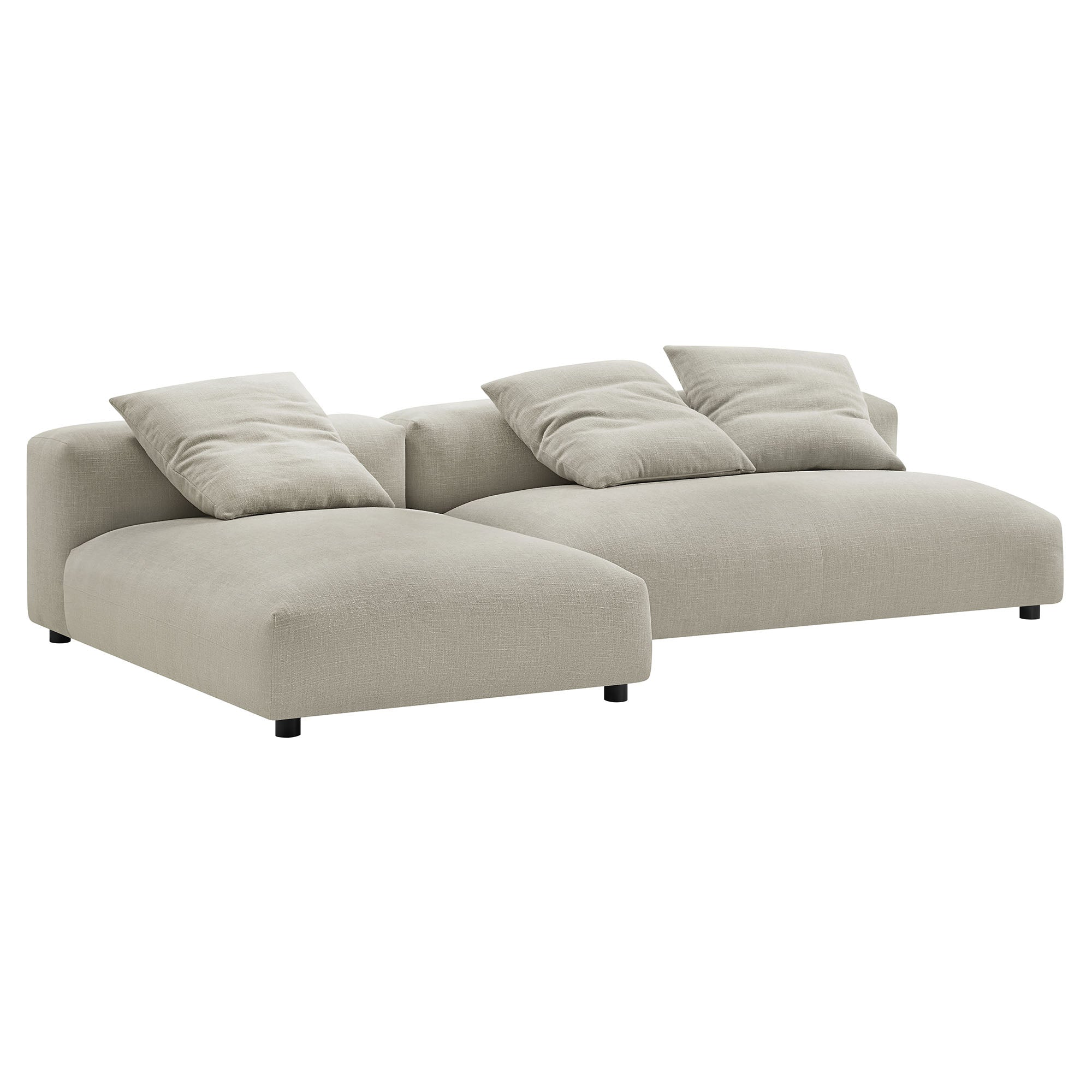 Modway Solace 2-Piece Modular Upholstered Fabric Sectional Sofa With Chaise