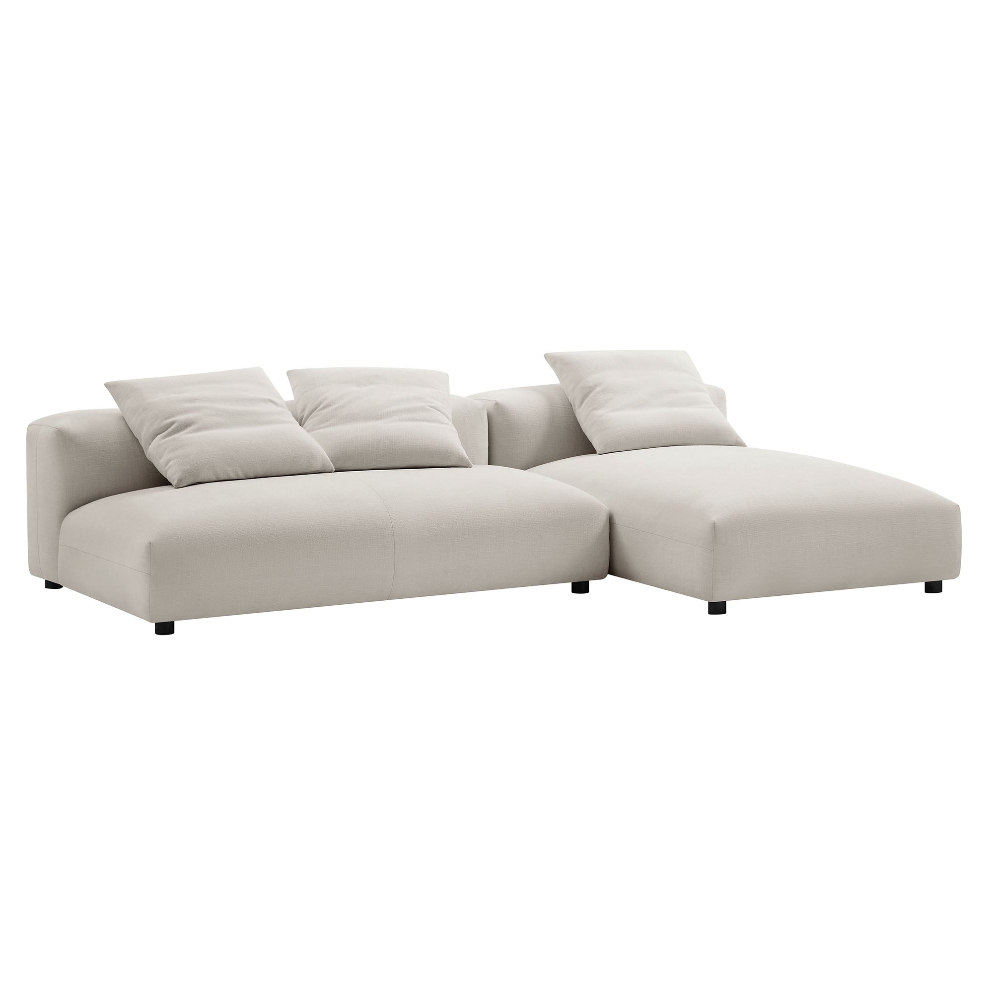 Modway Solace 2-Piece Modular Upholstered Fabric Sectional Sofa With Chaise