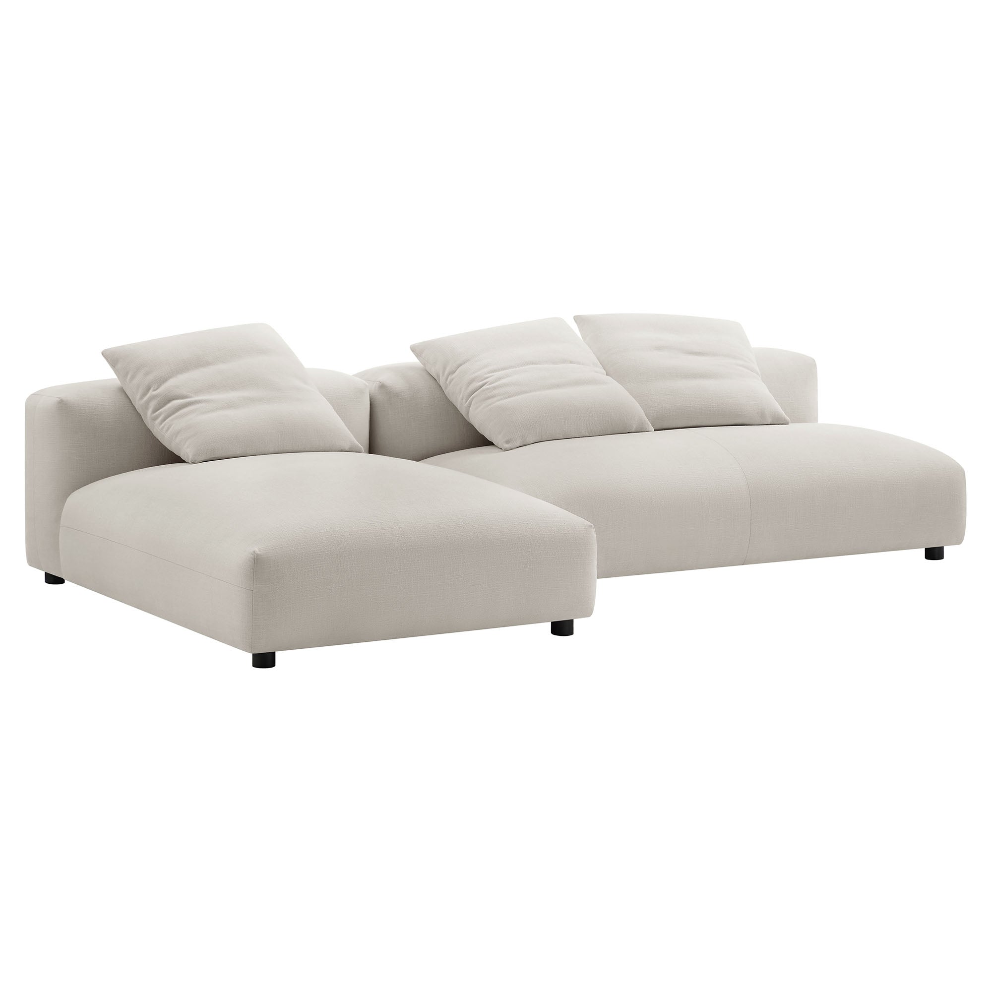 Modway Solace 2-Piece Modular Upholstered Fabric Sectional Sofa With Chaise