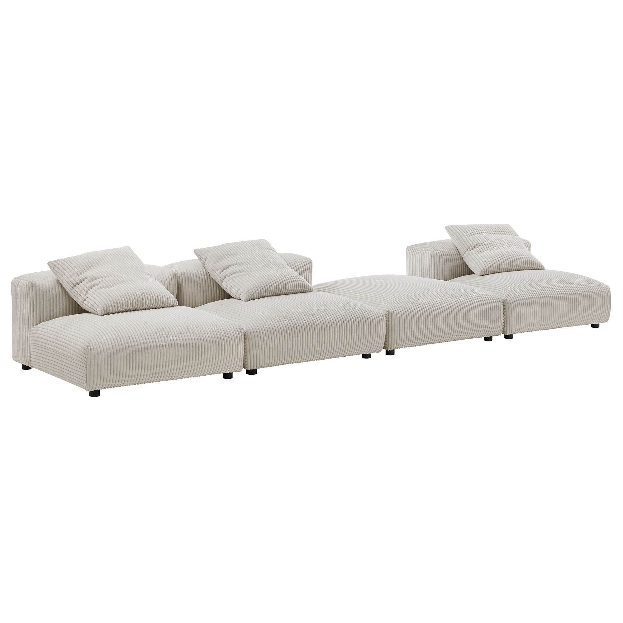 Modway Solace 4-Piece Modular Corduroy Upholstered Sectional Sofa