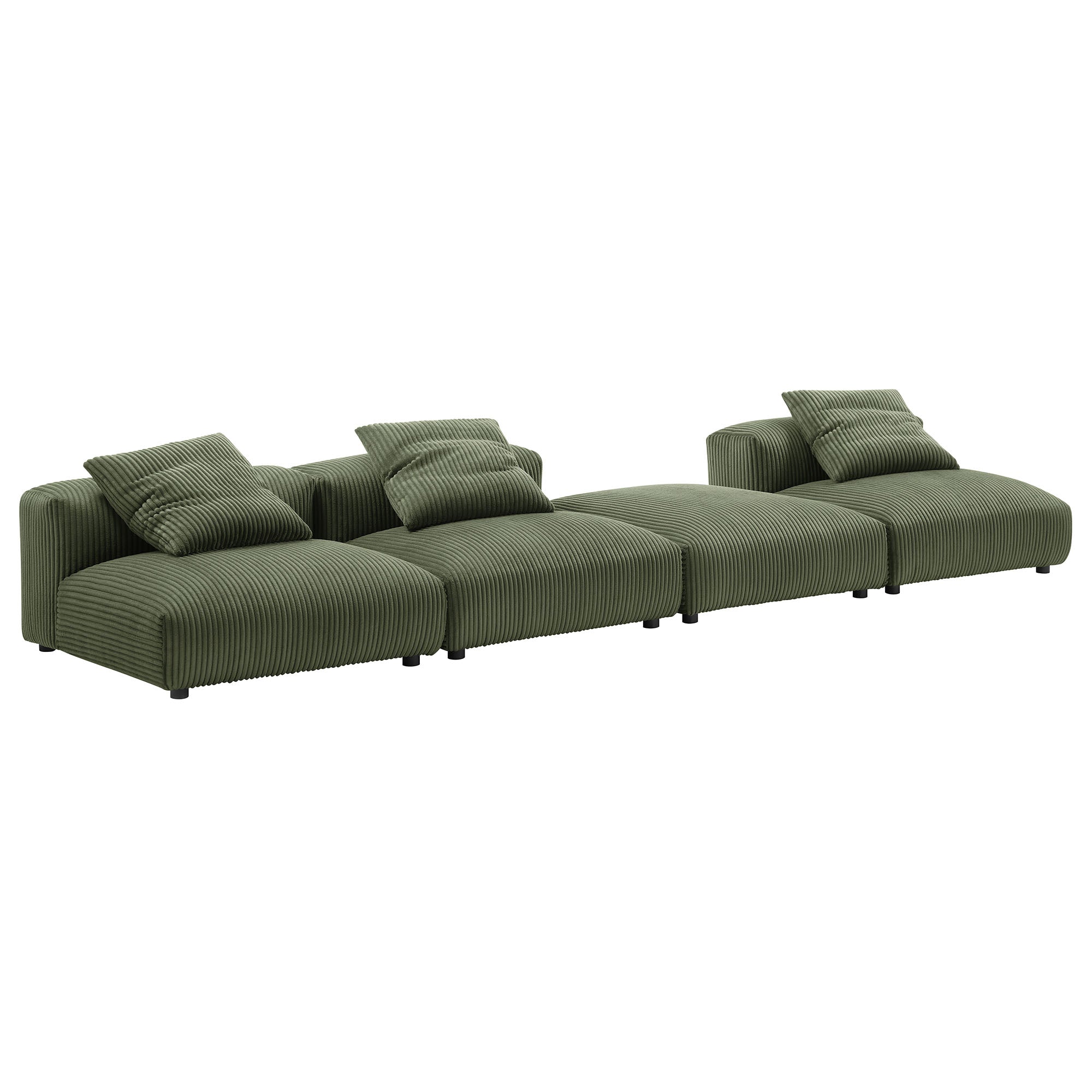 Modway Solace 4-Piece Modular Corduroy Upholstered Sectional Sofa