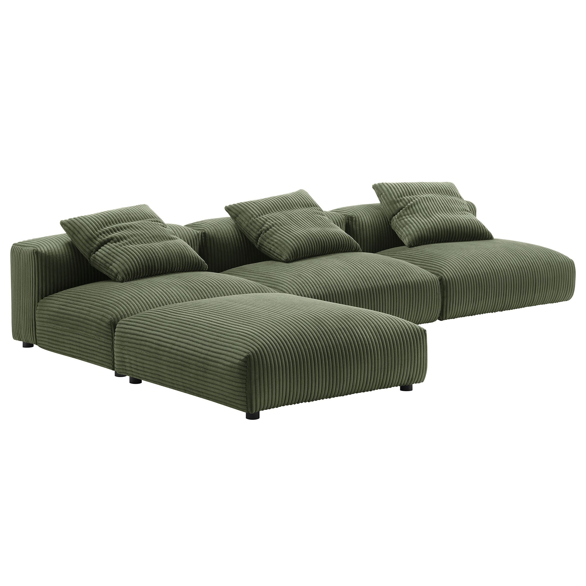 Modway Solace 4-Piece Modular Corduroy Upholstered Sectional Sofa