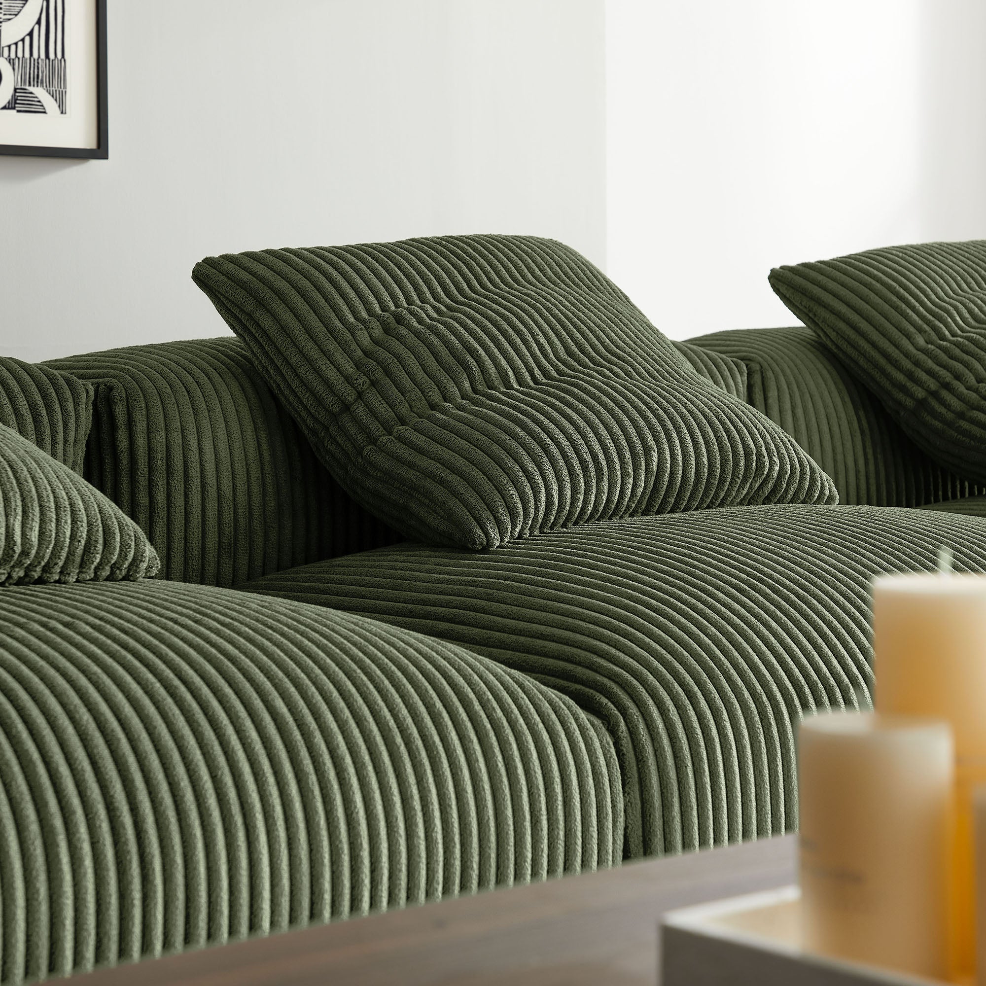 Modway Solace 4-Piece Modular Corduroy Upholstered Sectional Sofa