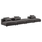 Modway Solace 4-Piece Modular Upholstered Fabric Sectional Sofa
