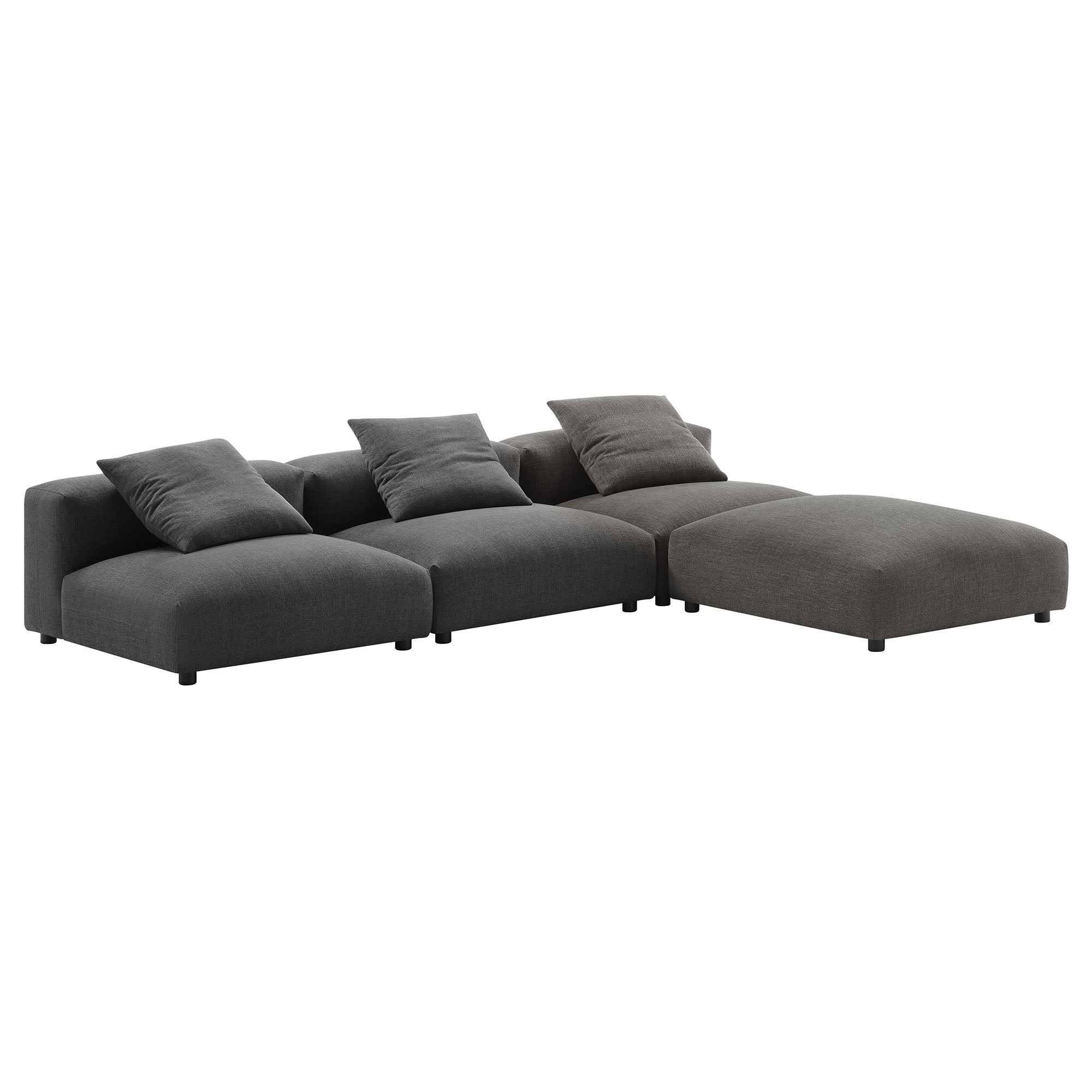 Modway Solace 4-Piece Modular Upholstered Fabric Sectional Sofa