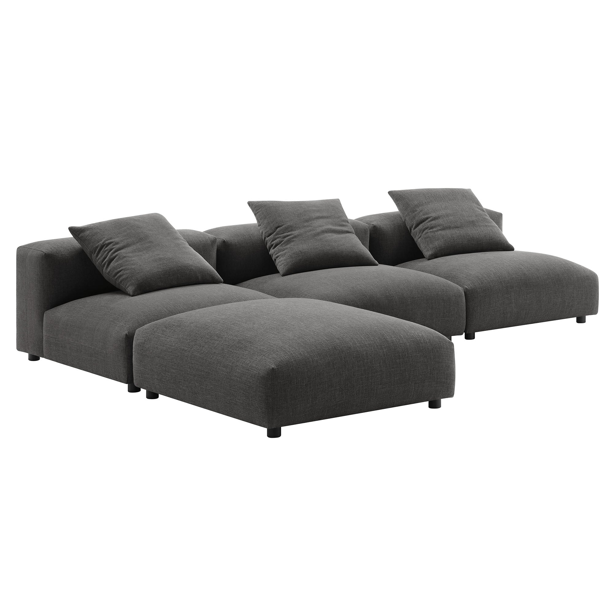 Modway Solace 4-Piece Modular Upholstered Fabric Sectional Sofa