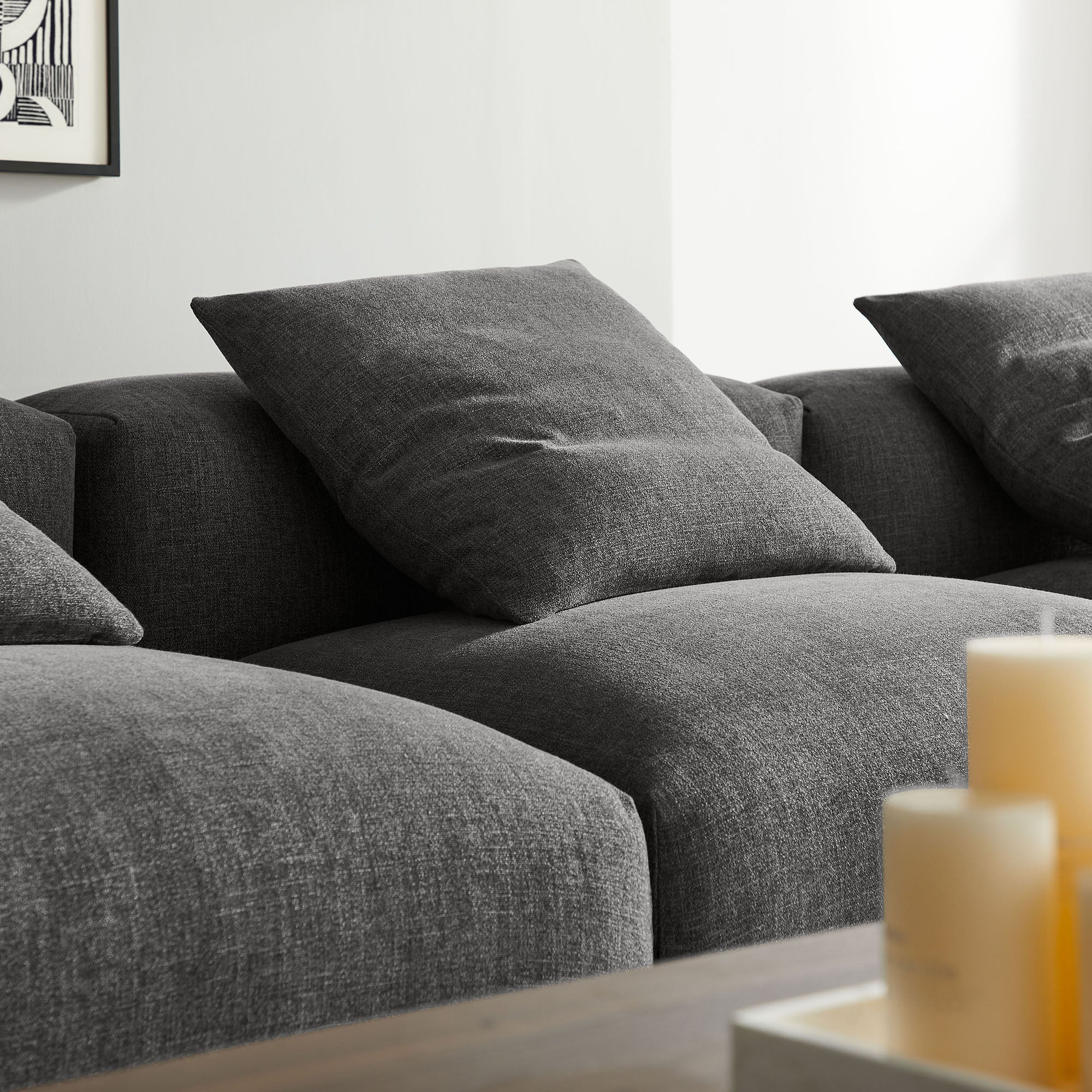 Modway Solace 4-Piece Modular Upholstered Fabric Sectional Sofa