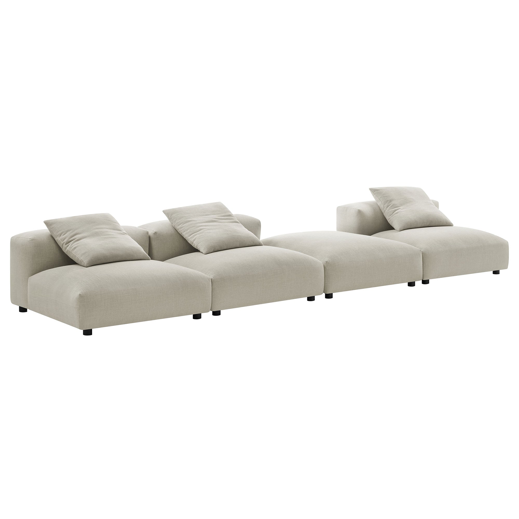 Modway Solace 4-Piece Modular Upholstered Fabric Sectional Sofa