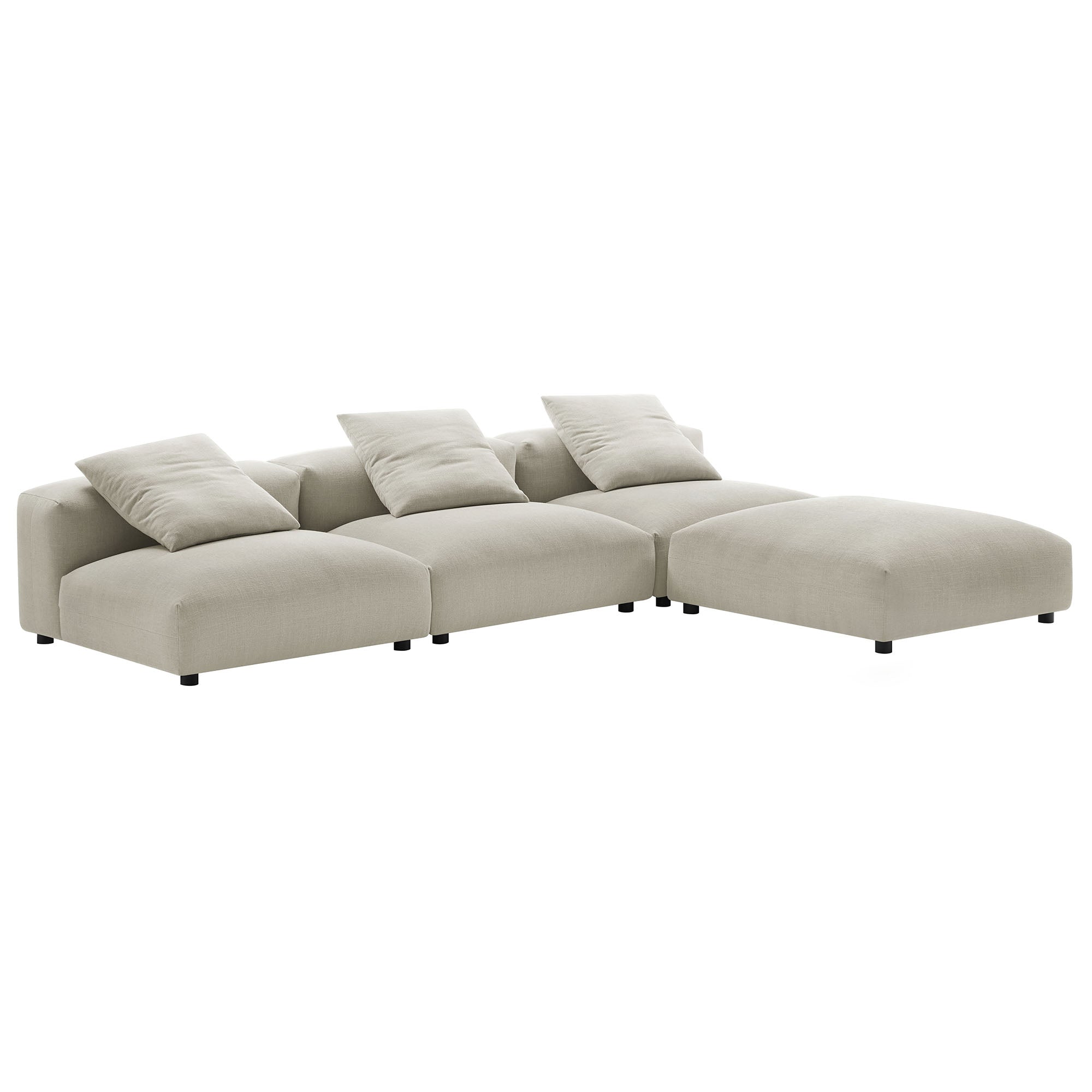 Modway Solace 4-Piece Modular Upholstered Fabric Sectional Sofa