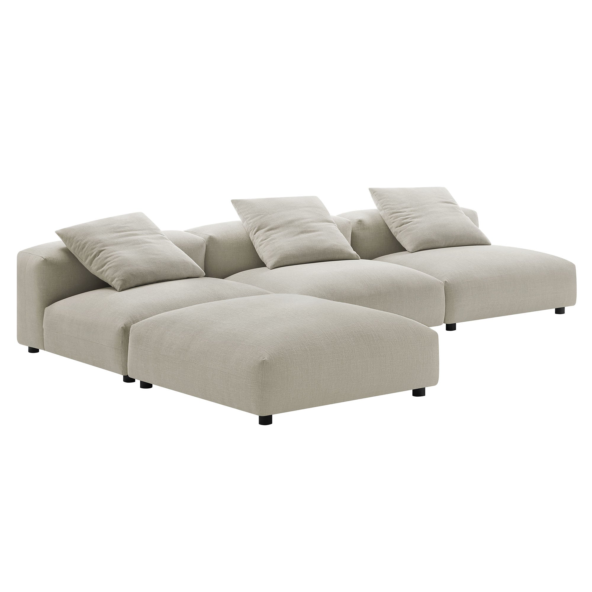 Modway Solace 4-Piece Modular Upholstered Fabric Sectional Sofa