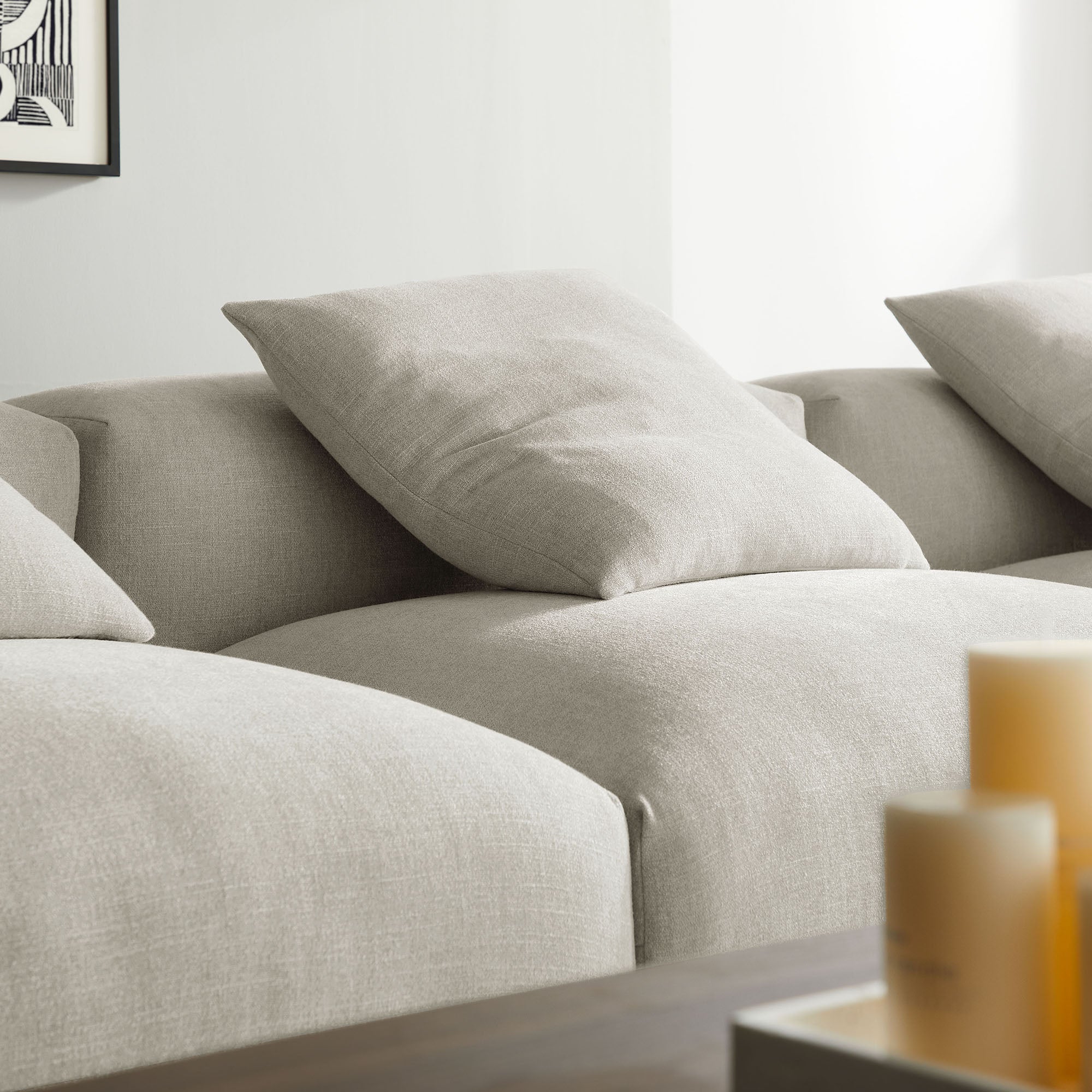 Modway Solace 4-Piece Modular Upholstered Fabric Sectional Sofa