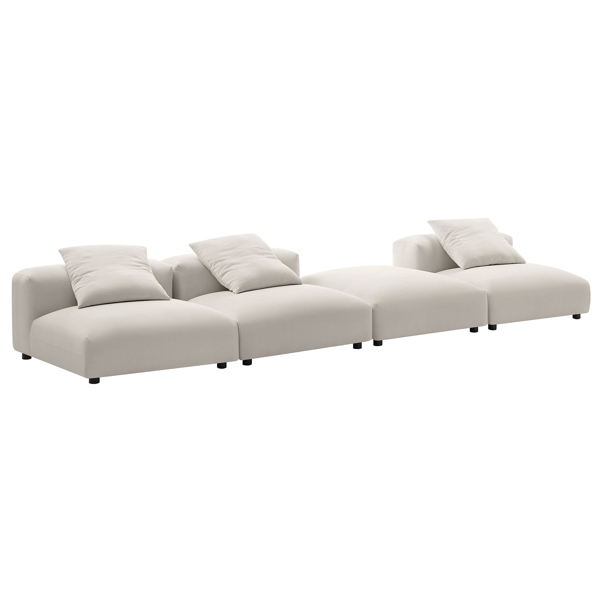 Modway Solace 4-Piece Modular Upholstered Fabric Sectional Sofa