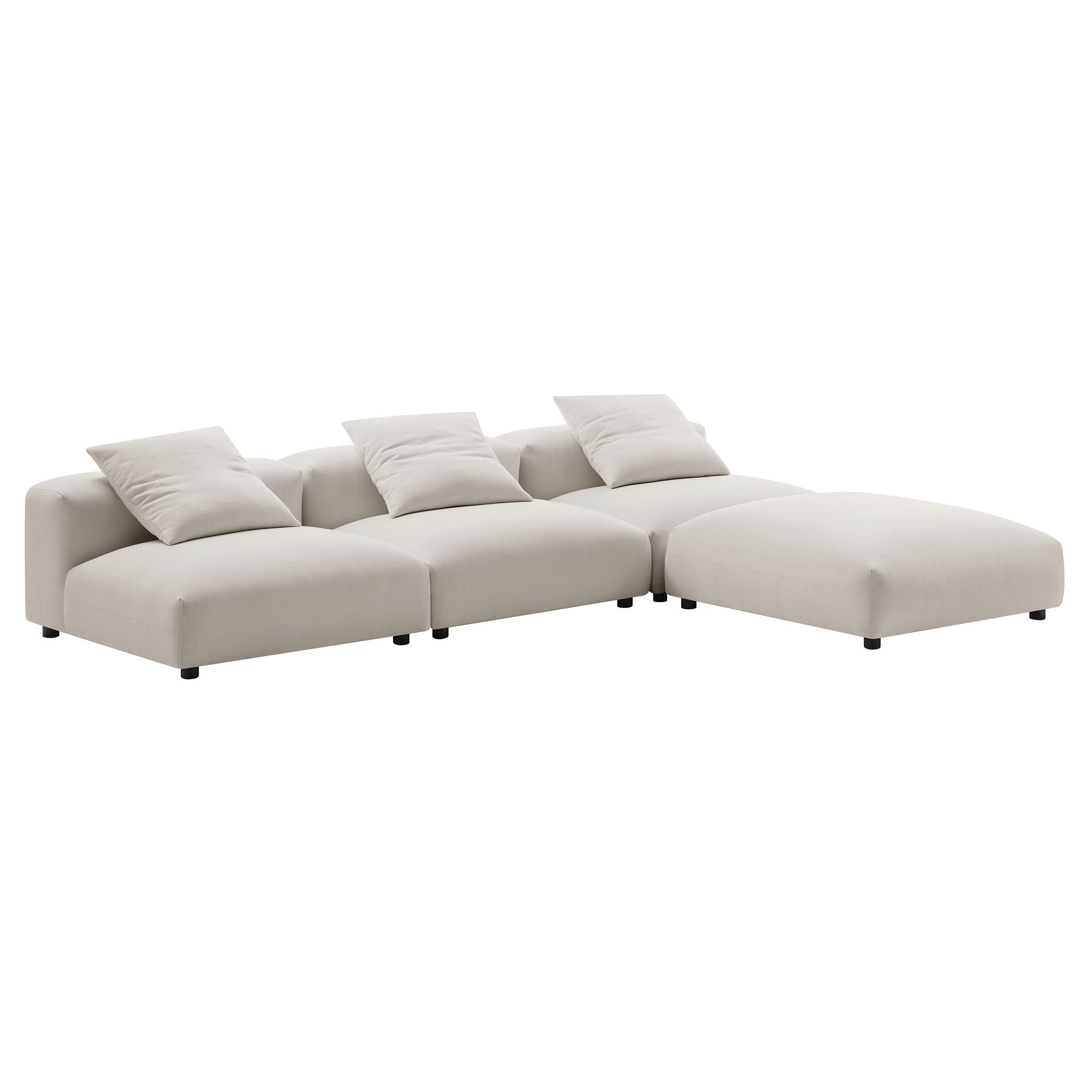 Modway Solace 4-Piece Modular Upholstered Fabric Sectional Sofa