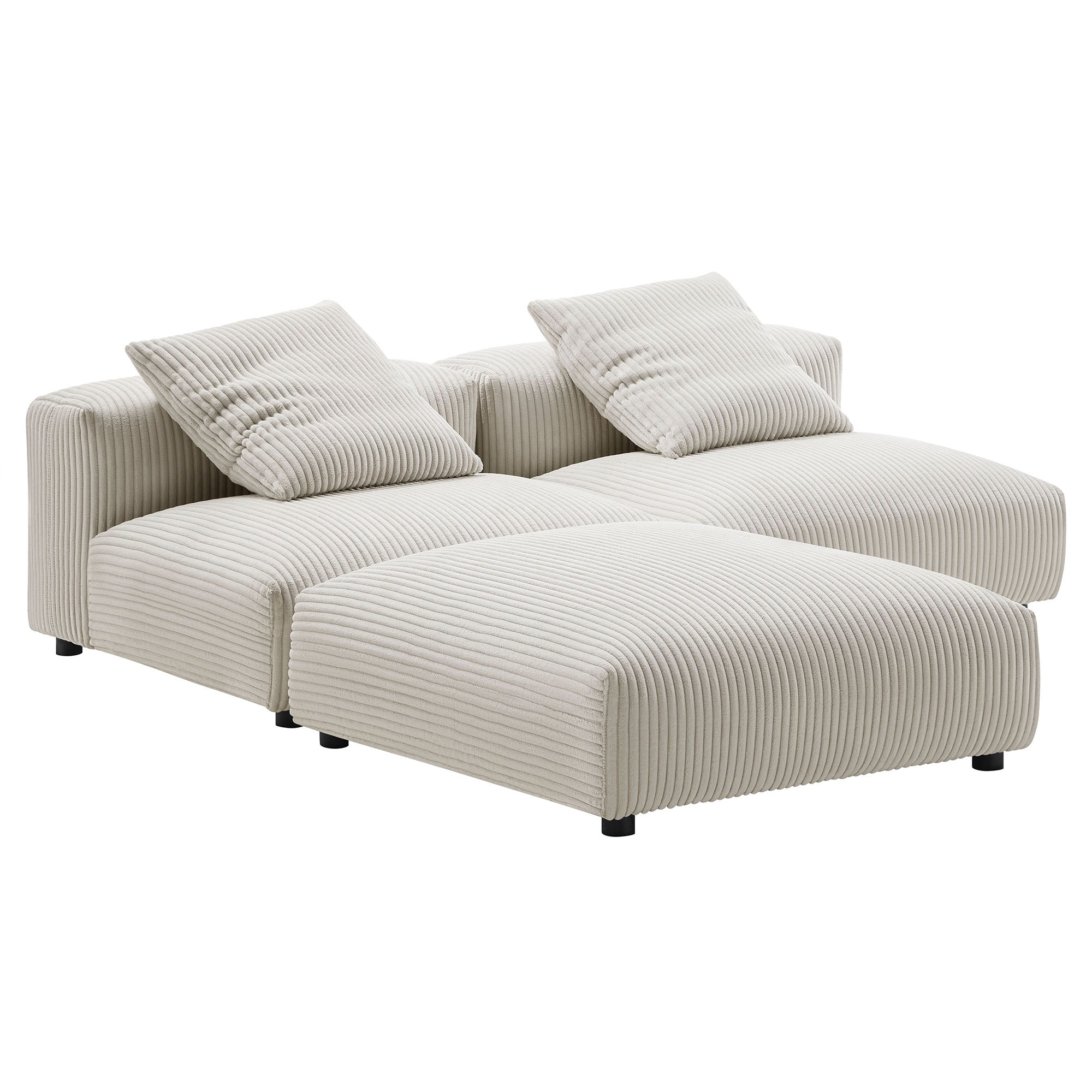 Modway Solace 3-Piece Modular Corduroy Upholstered Sectional Sofa