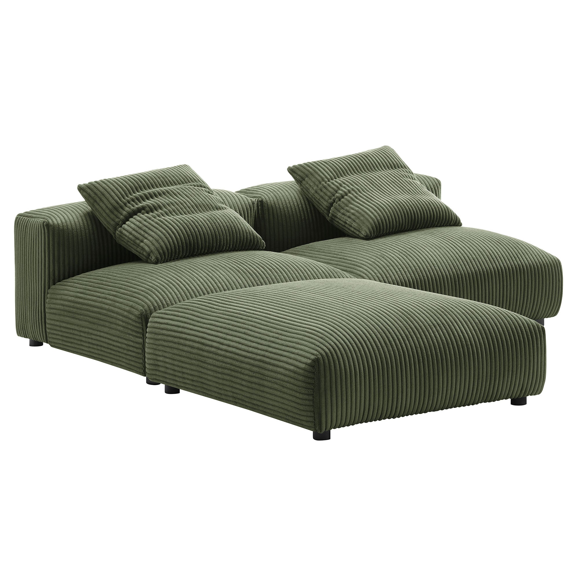 Modway Solace 3-Piece Modular Corduroy Upholstered Sectional Sofa